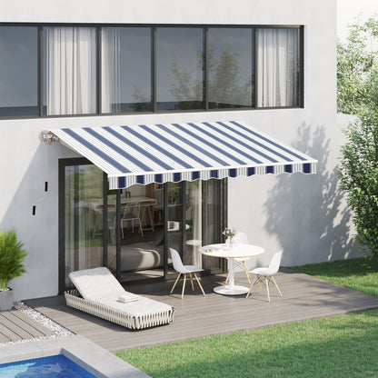 8' x 7' Retractable Patio Awning, UV & Water-Resistant, Aluminum Frame, Blue Deck Awnings   at Gallery Canada