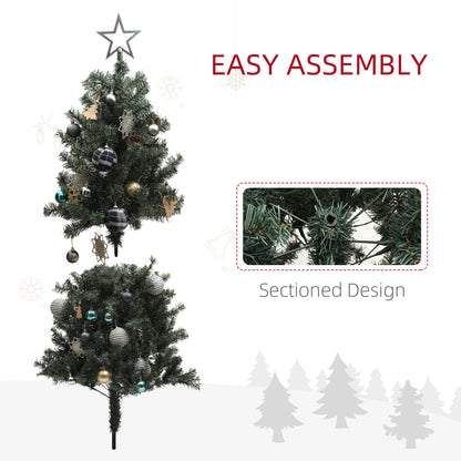 5ft Artificial Prelit Christmas Tree with 150 Warm White LED Lights, Pre Decorated Xmas Tree for Home Office Holiday Pre Lit Christmas Trees   at Gallery Canada