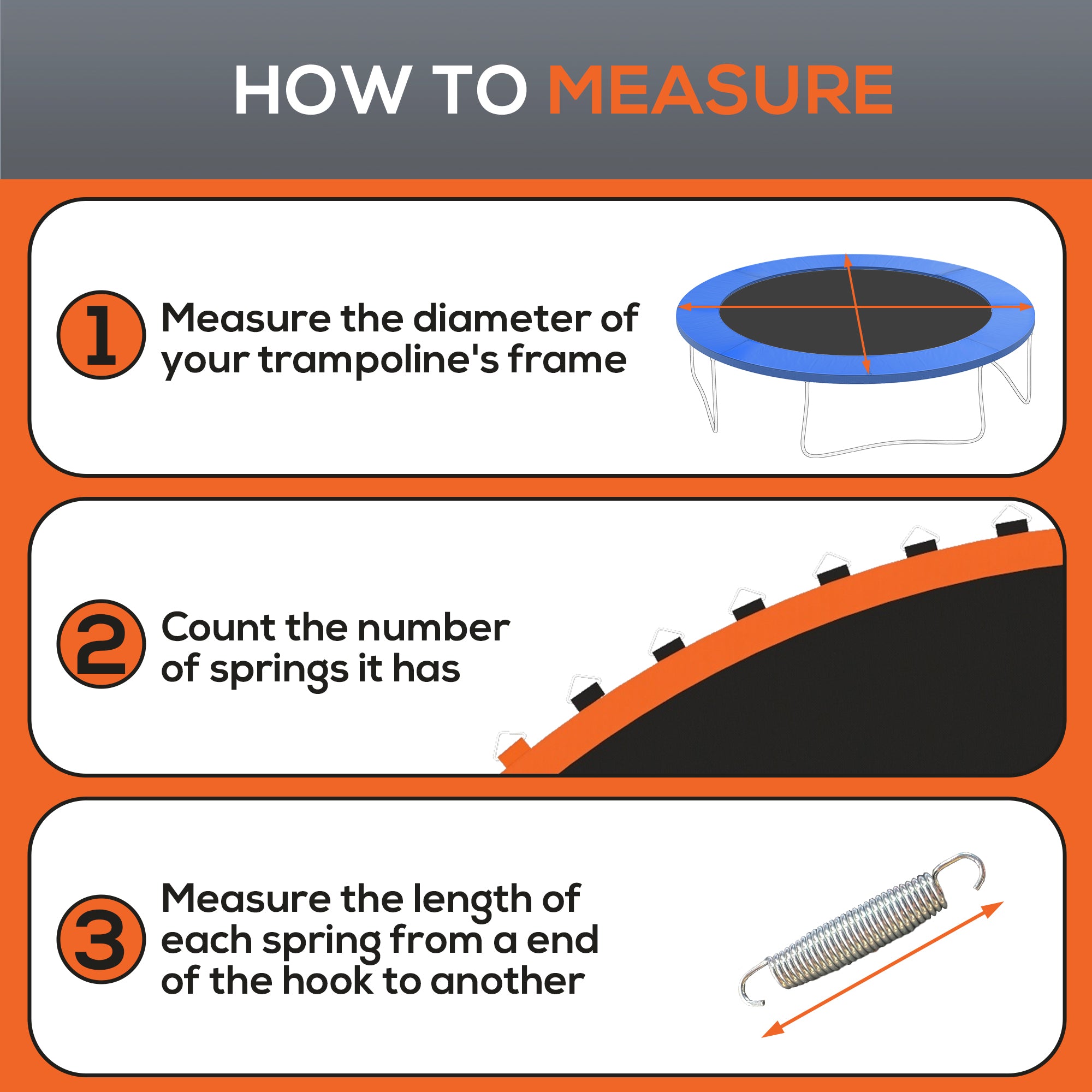 Trampoline Mat Replacement with Spring Pull Tool and 72 V-Hooks, Fits 12ft Trampoline, Using 5.5