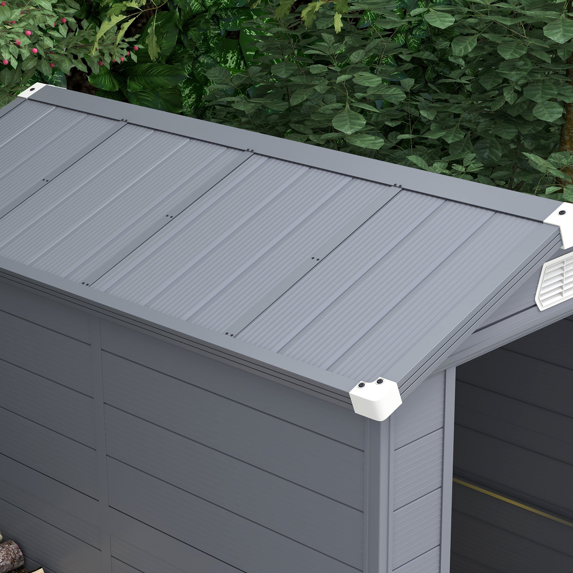 4.5' x 6' Garden Storage Shed with Latch Door, Vents, Sloped Roof, PP, Grey Sheds   at Gallery Canada