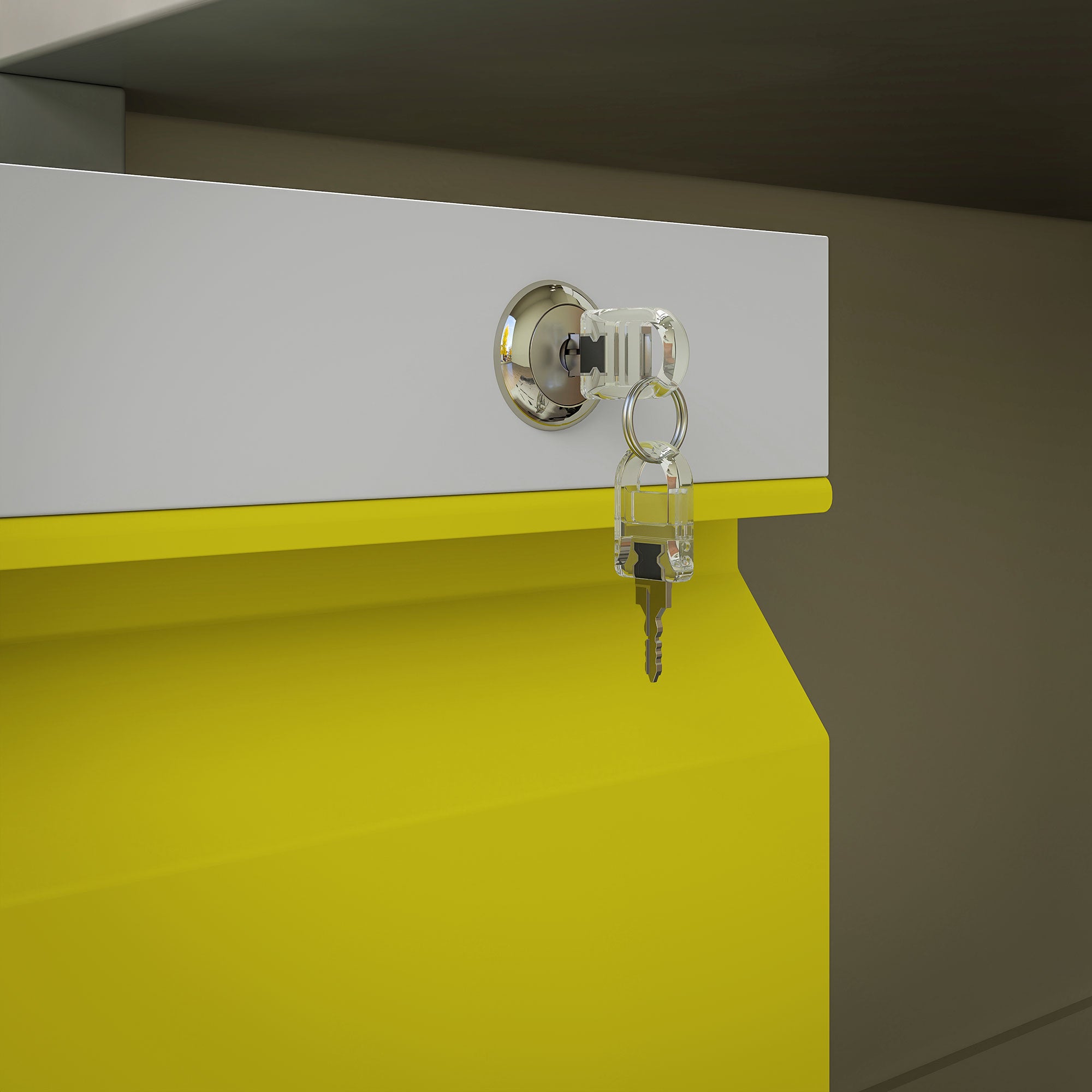 3 Drawer Filing Cabinet, Lockable Office Storage Cabinet on Wheels for Legal, Letter, A4 Files, Yellow Office Cabinets & Cupboards   at Gallery Canada