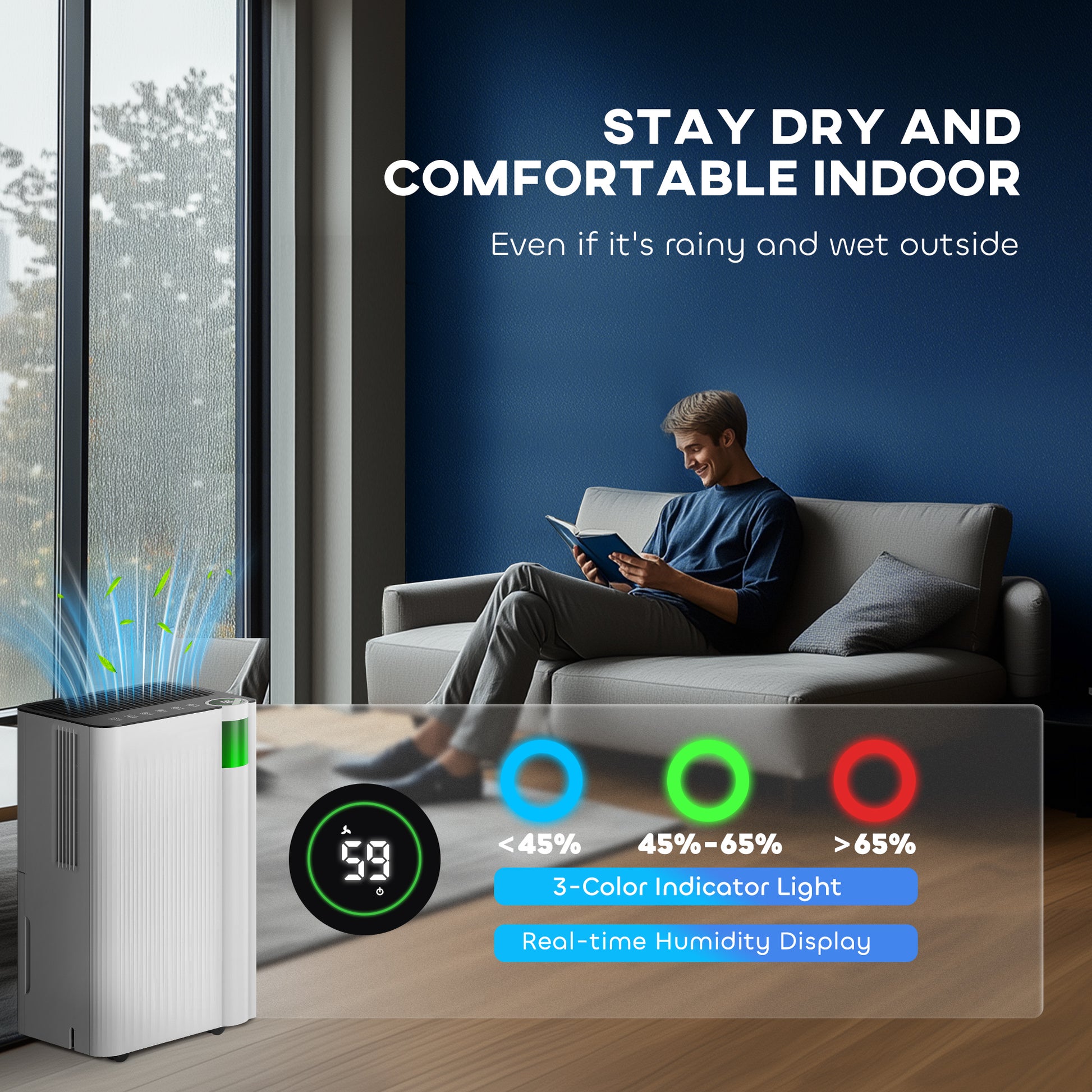 25pints/Day Dehumidifier with Continuous Drainage, Timer, Dehumidifier for Condensation, Mould, Laundry Drying Home Dehumidifiers at Gallery Canada