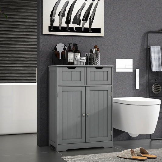 Bathroom Cabinet, Bathroom Storage Cabinet with 2 Drawers, Adjustable Shelf for Living Room, Entryway, Grey Bathroom Cabinets   at Gallery Canada