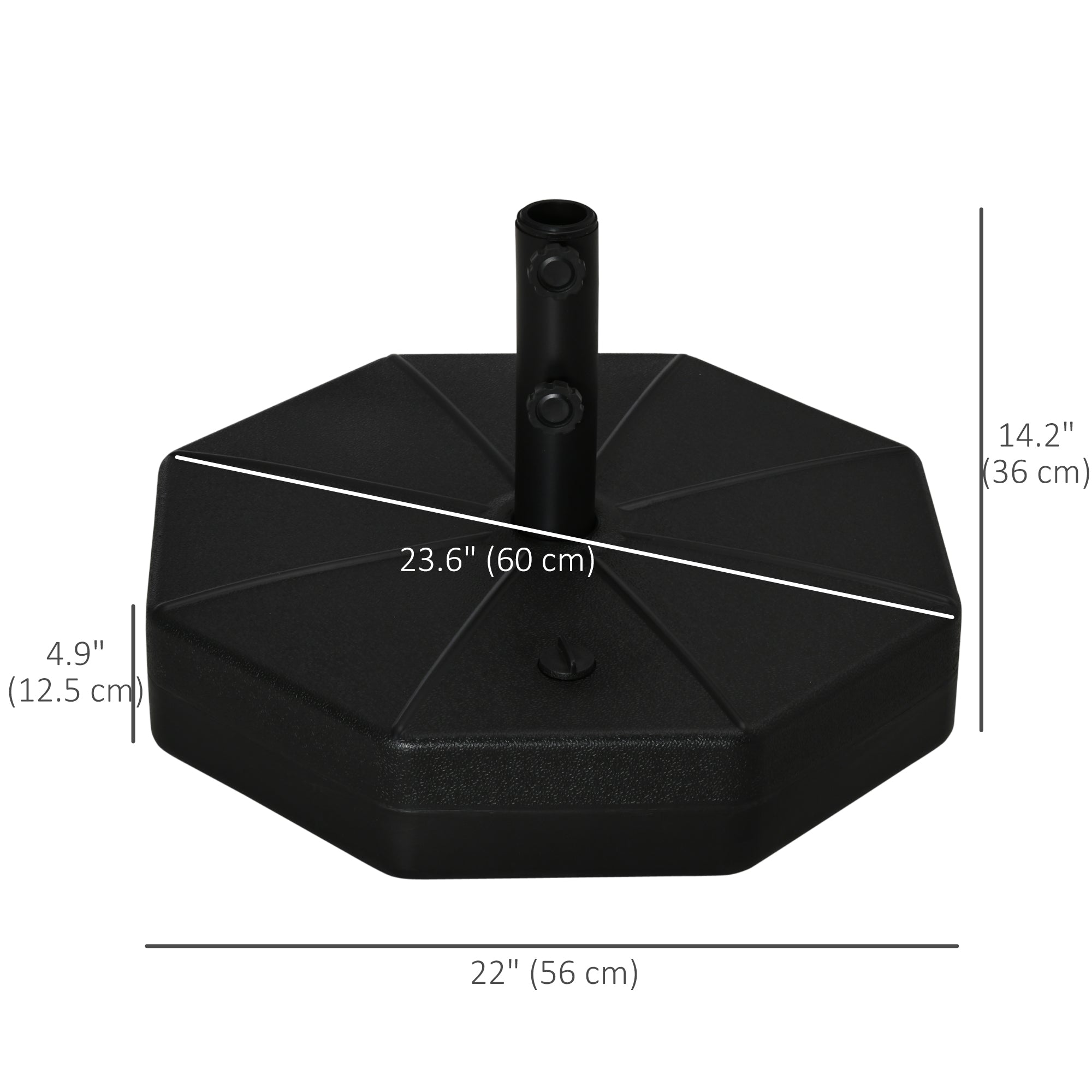 Patio Umbrella Base Parasol Holder Outdoor Market Umbrella Stand Weights, Water/Sand Filled for Garden, Poolside, Black Umbrella Bases at Gallery Canada