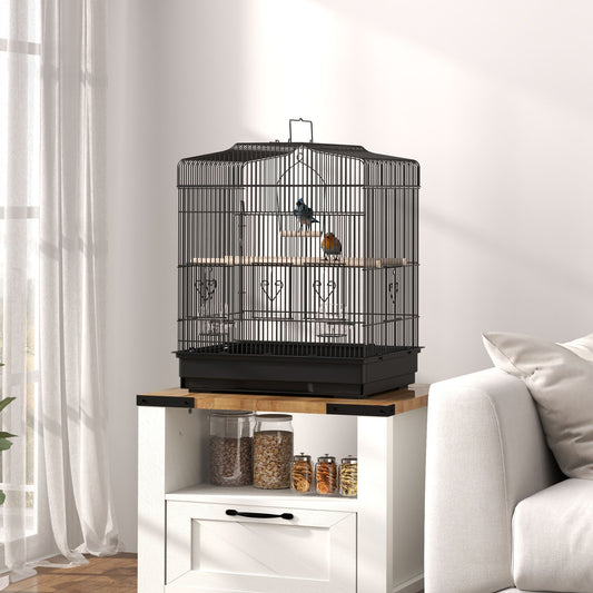 23" Bird Cage, Finches Canaries, Parrot Cage with Doors Perches, 2 Feeder Pet Supplies, Black Bird Cages at Gallery Canada