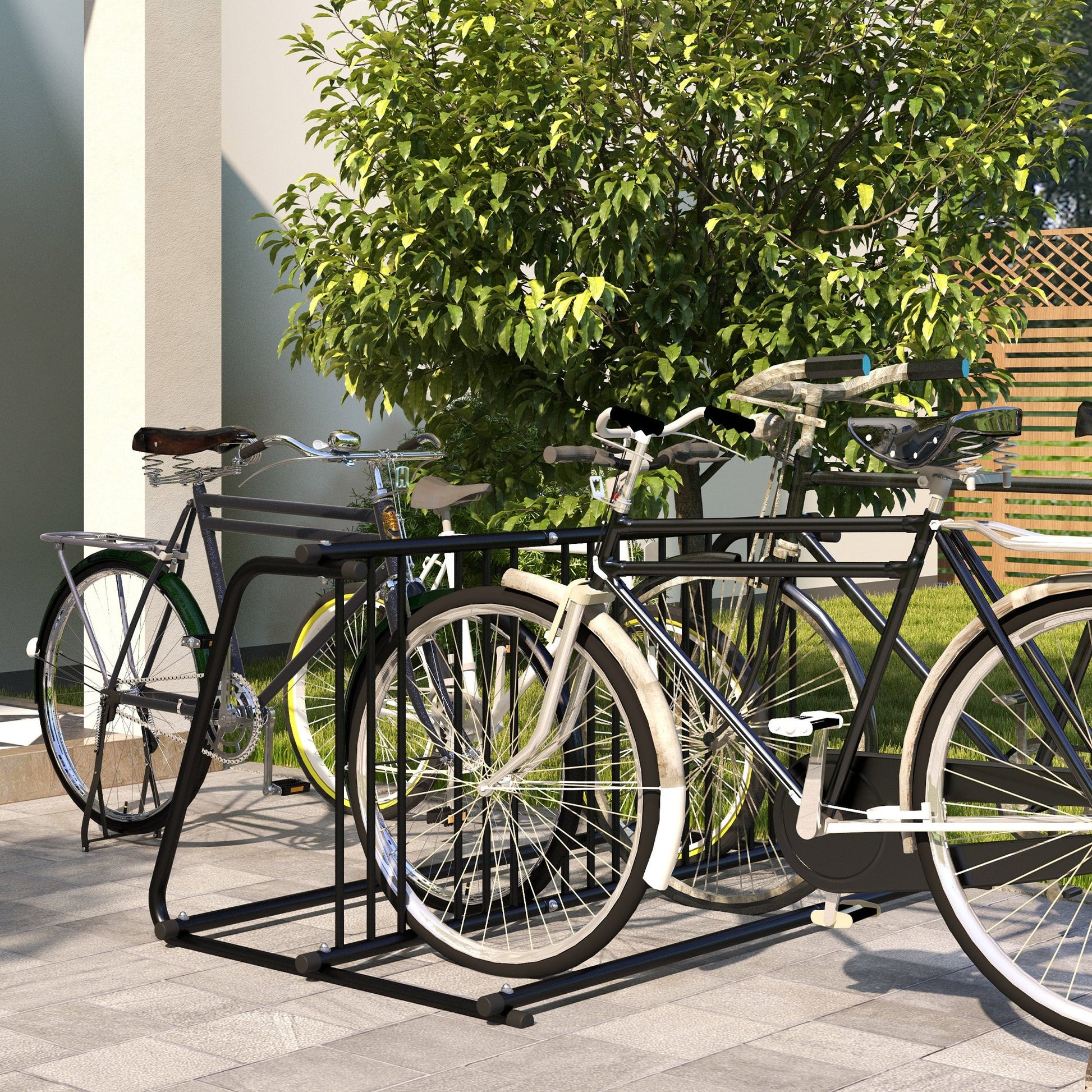 All-Steel Bike Rack, 61" Bike Stand, 6-Bike Capacity, Dual-Side, for Garages Streets Yards Schools - Gallery Canada