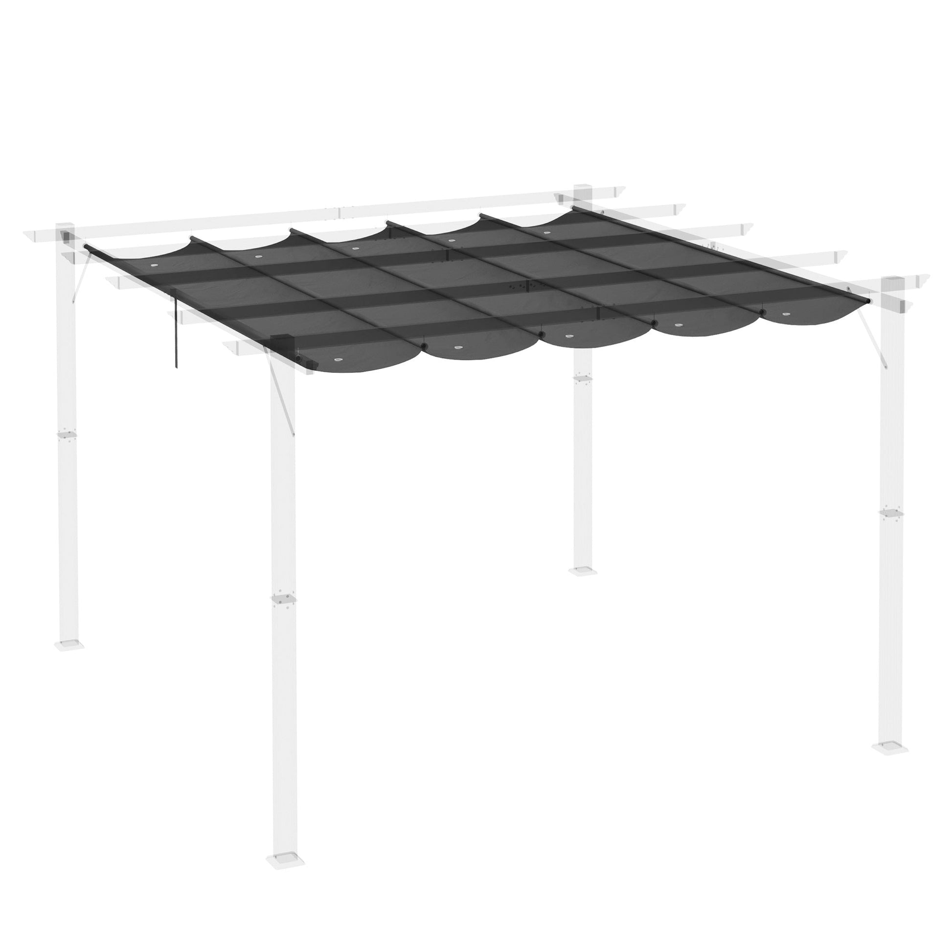 Retractable Replacement Pergola Canopy for 9.8' x 9.8' Pergola, Pergola Cover Replacement, Dark Grey Gazebo Canopy Replacement   at Gallery Canada