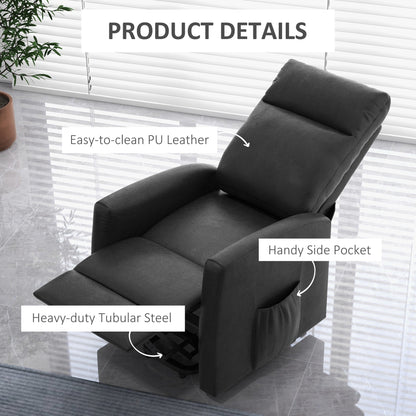 Power Lift Recliner Chair with Remote Control Side Pocket for Living Room Home Office Study Grey Electric Power Lift Chairs   at Gallery Canada