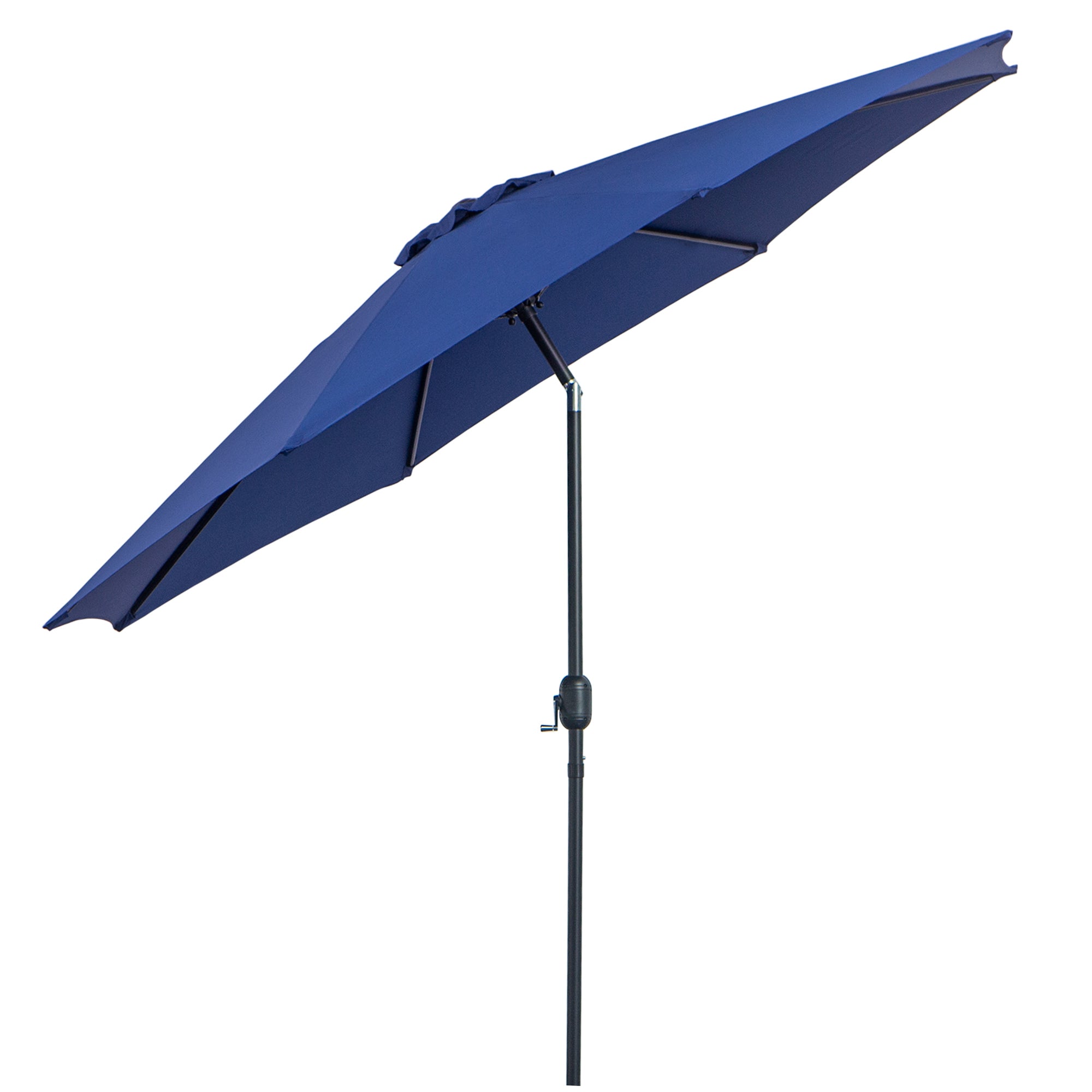 10' x 8' Round Market Umbrella, Patio Umbrella with Crank Handle and Tilt, Outdoor Parasol for Garden, Bench, Lawn, Blue Sun Umbrellas at Gallery Canada