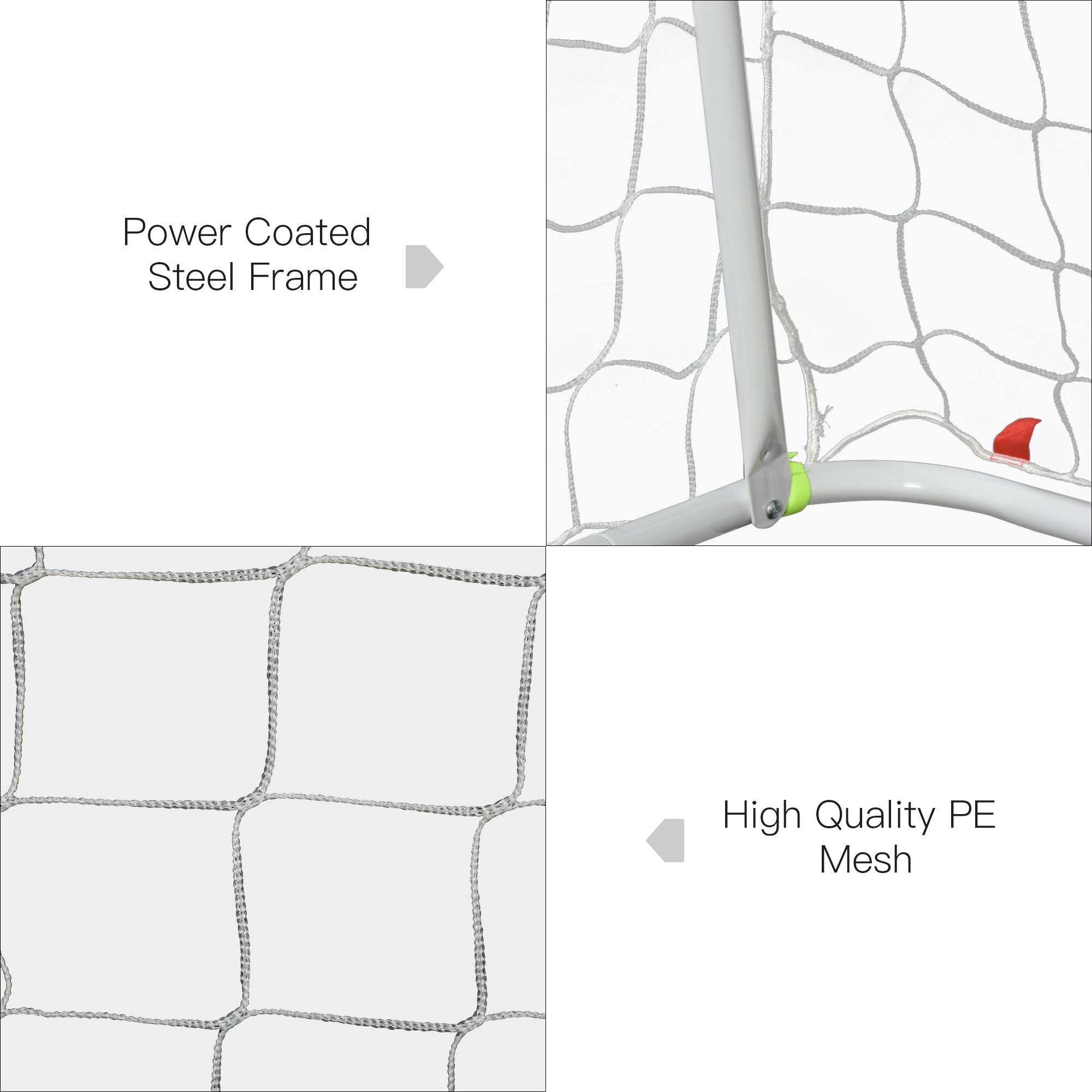 6ft x 4ft Soccer Goal Net with Metal Frame, PE Mesh, Ground Stakes, Easy Assembly, White Football at Gallery Canada