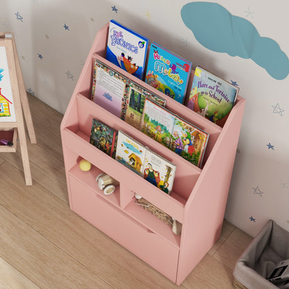 Kids Bookcase with Storage Drawer for Books, Reading Nook, for Classroom, Bedroom, Playroom, Pink Baby & Kids Storage   at Gallery Canada