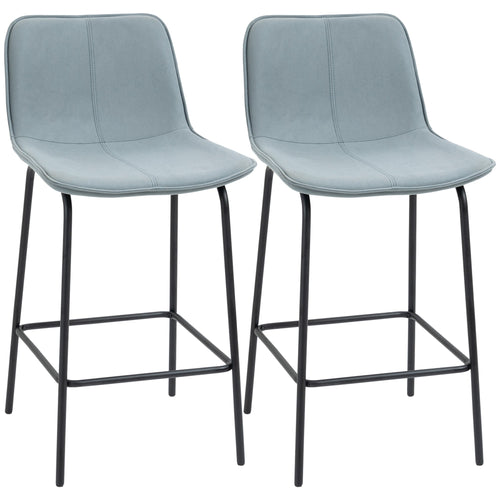 Bar Stools Set of 2, Upholstered Counter Height Bar Chairs, 26