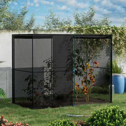 Heavy Duty Outdoor Greenhouse with Roll-Up Zipper Doors for Plants, Black Walk In Greenhouses   at Gallery Canada