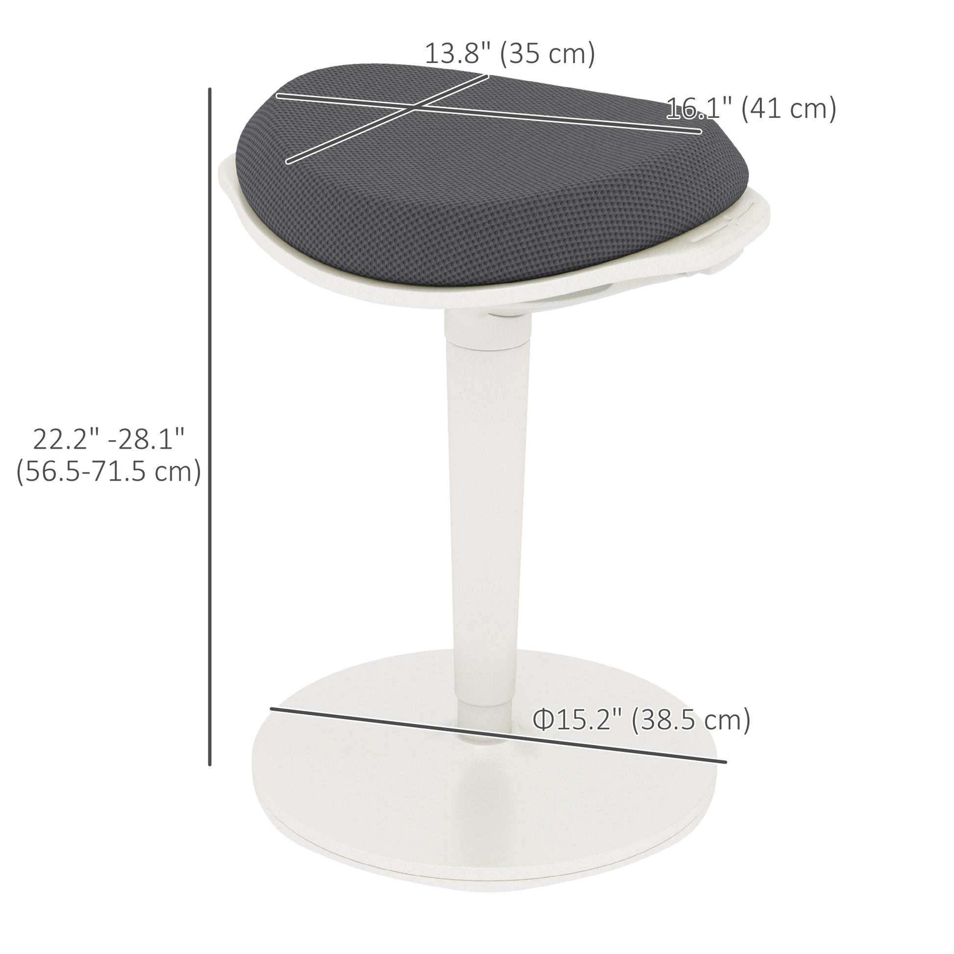 Standing Desk Stool, Ergonomic Wobble Chair, Adjustable Leaning Stool for Office Desks, with Rocking Motion, Grey Office Chairs   at Gallery Canada