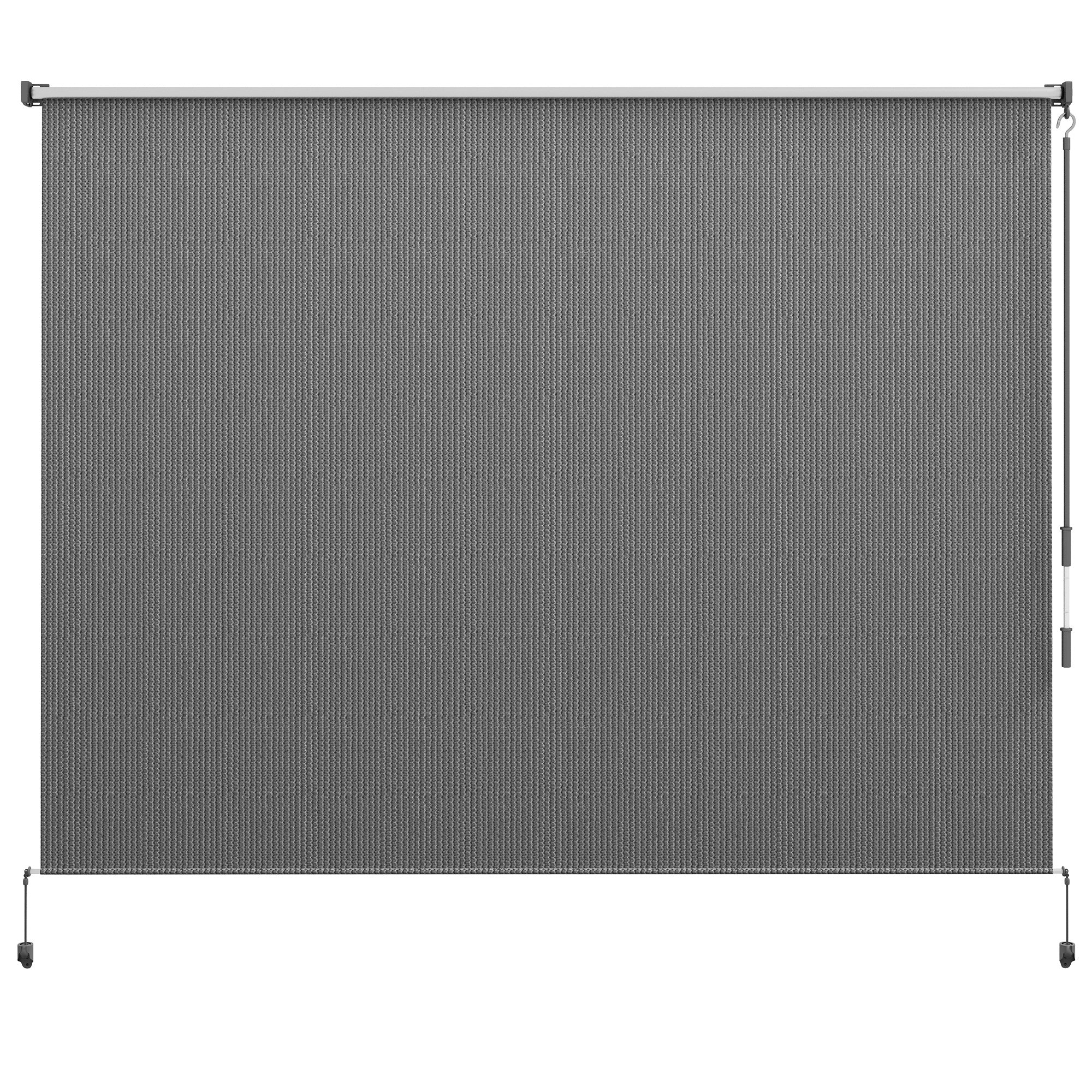 8' x 6' Patio Door Blinds, Outdoor Roller Shades, Cordless Roll Up Shade for Porch Gazebo, Light Grey Side Awnings at Gallery Canada