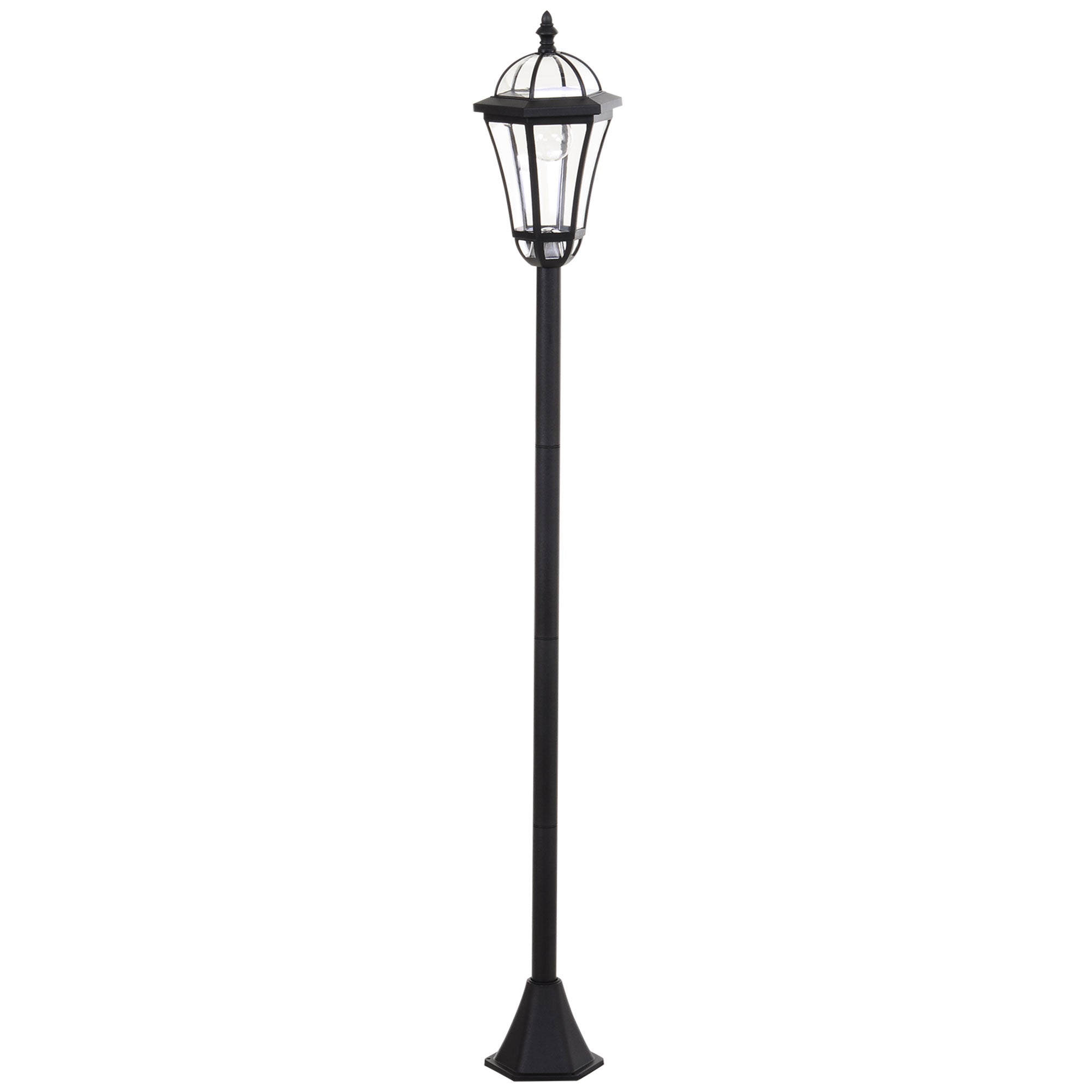 2 Piece LED Garden Lights Lamp Post Solar Powered Auto Switch Outdoor Lantern Patio Pathway Walkway Water-Resist 6 Hours Black Solar Post Lamps Black at Gallery Canada