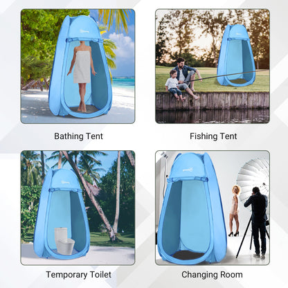 Pop Up Shower Tent Portable Dressing Changing Room Privacy Shelter Tents for Outdoor Camping Beach Toilet and Indoor Photo Shoot w/ Carrying Bag, Blue Camping Tents   at Gallery Canada