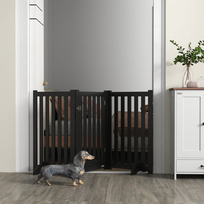 3-Panel Foldable Dog Gate with Feet for Medium Dogs and Below, Black Houses, Kennels & Pens   at Gallery Canada