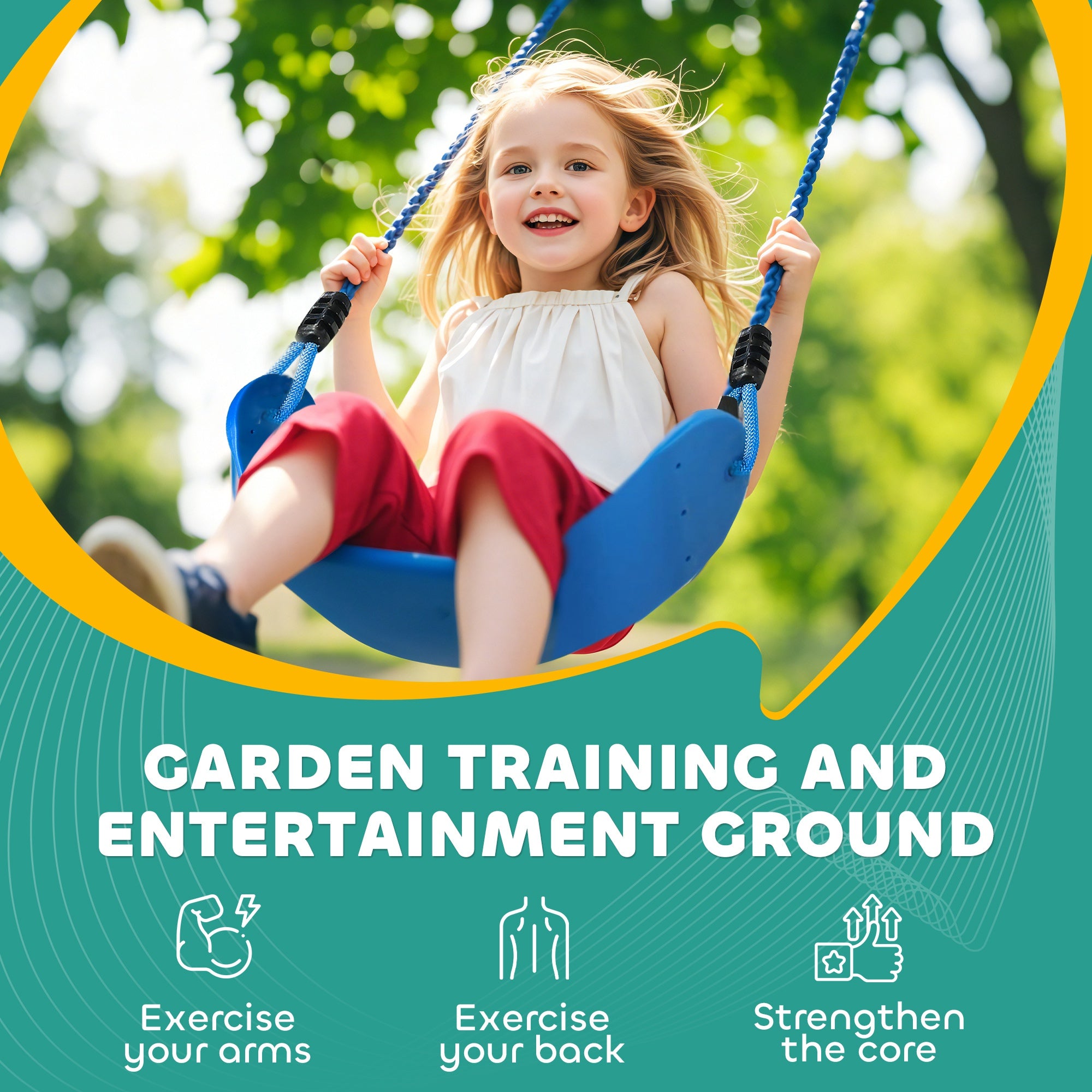 32.8' Ninja Warrior Obstacle Course for Kids 3-6 Years, with Swing, Monkey Bars, Climbing Ladder, Gym Rings, Blue Gym Sets & Swings at Gallery Canada