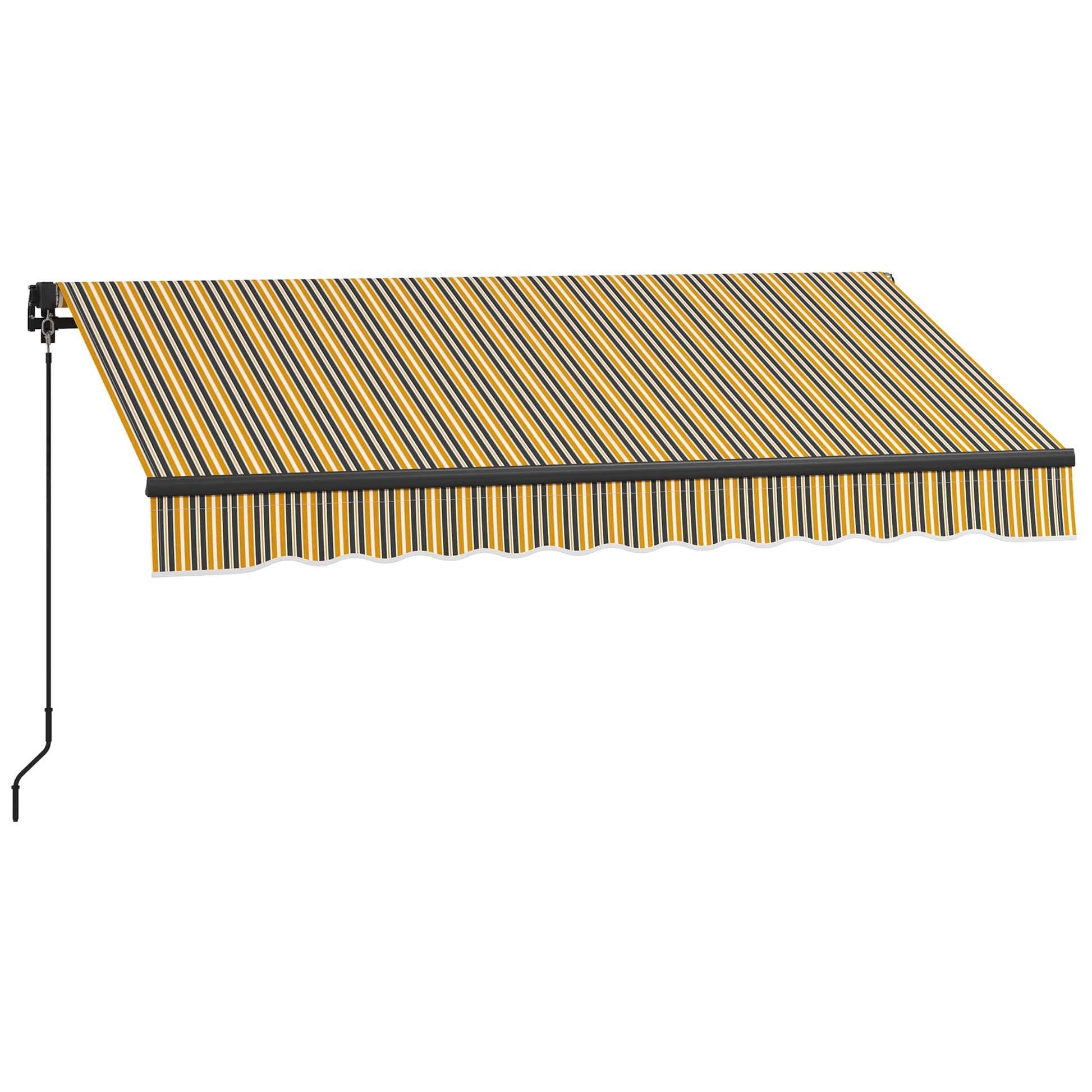 8' x 6.5' Retractable Awning, 280gsm UV Resistant Sunshade Shelter for Deck, Balcony, Yard, Yellow and Grey Patio Awnings Amber and Dark Grey  at Gallery Canada