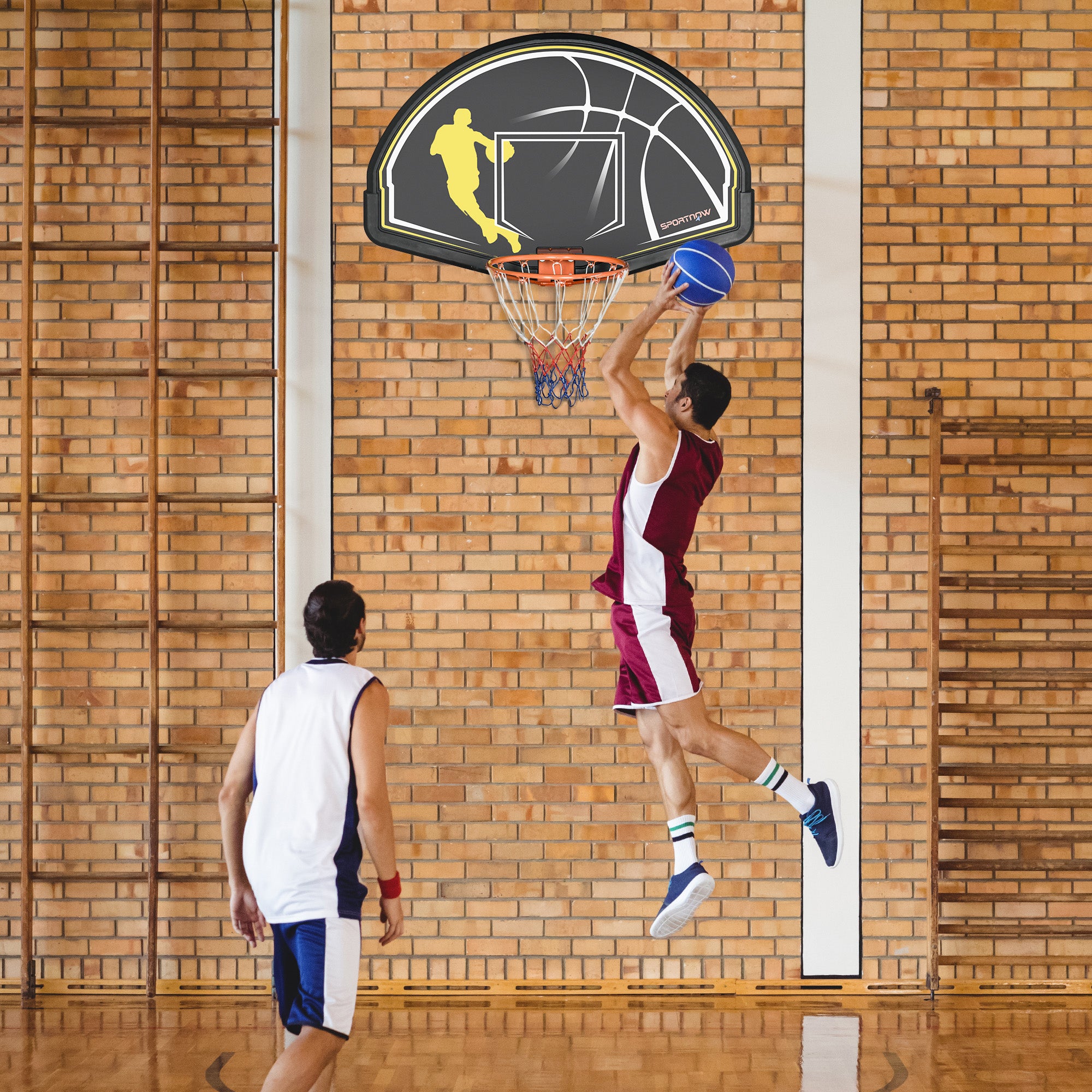 Wall Mounted Basketball Hoop, Mini Basketball Hoop and Backboard for Kids and Adults Basketball Black and Yellow  at Gallery Canada