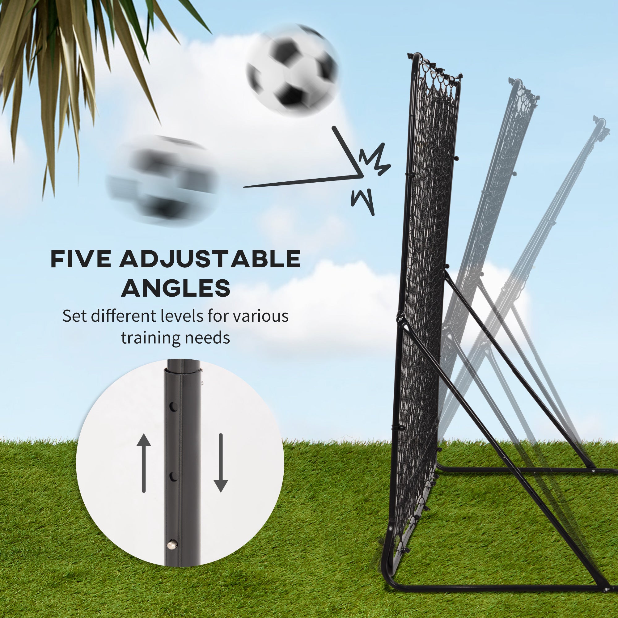 8' x 6' Soccer Rebounder Net with 5 Adjustable Angles for Backyard Park Training Practice Football at Gallery Canada