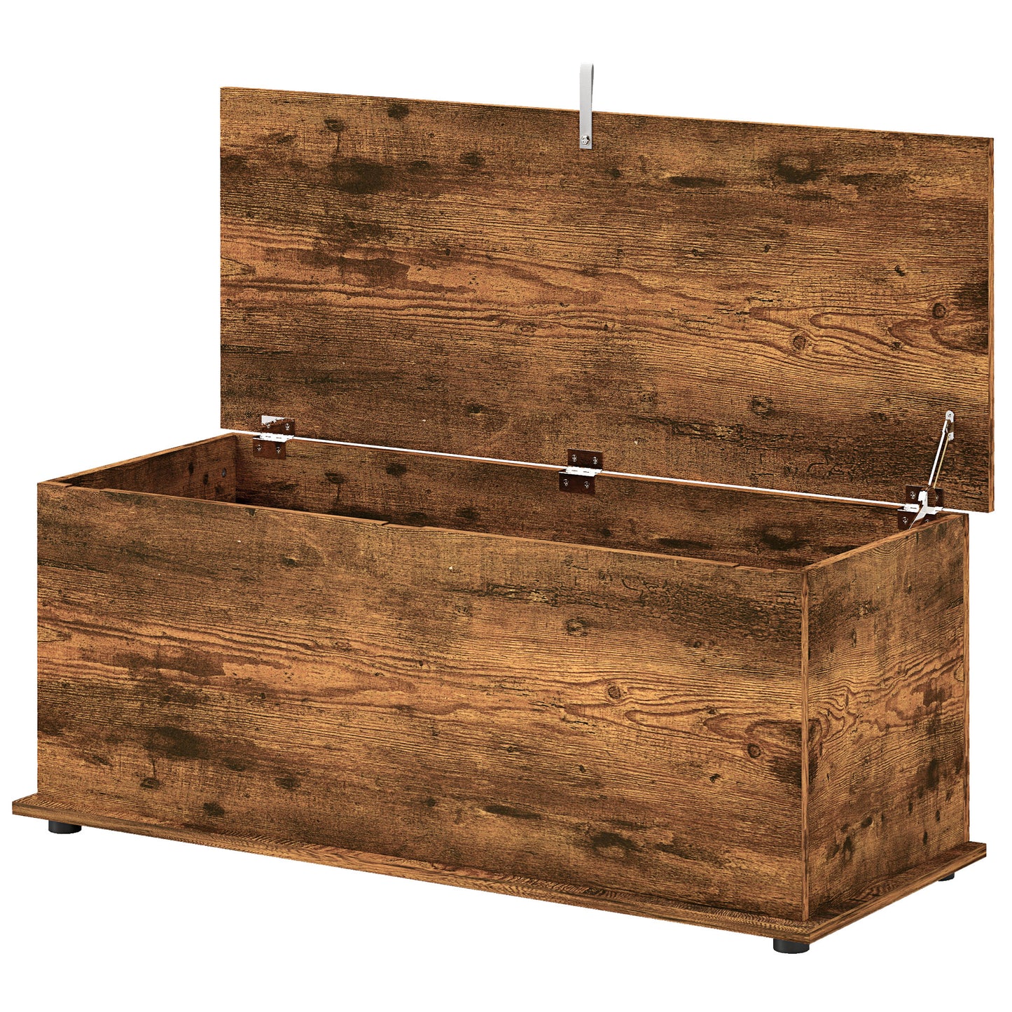 39.5" Storage Chest with 2 Safety Hinges, Storage Box Organizer with Flip-Top Lid, Entryway Storage Bench, Rustic Brown Storage Ottomans & Benches at Gallery Canada