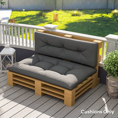 2-Piece Pallet Cushion Set, Outdoor 3.9" Thick Replacement Pallet Sofa Cushions, Tufted Replacement Pads for Garden Patio, Charcoal Grey Patio Chair Cushions Charcaol Grey at Gallery Canada