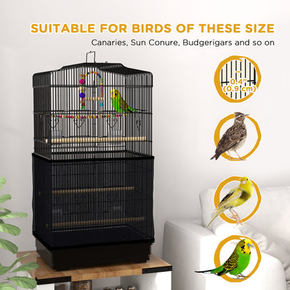 36" Bird Cage with Accessories, Handle, Mesh Cover, Tray, Black Bird Cages   at Gallery Canada