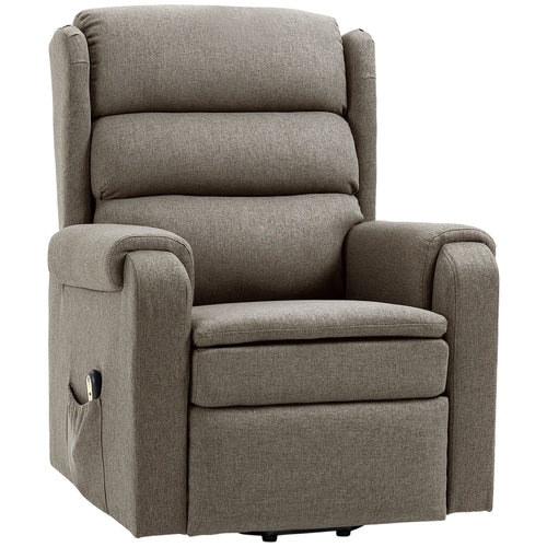 Lift Chair for Elderly, Power Chair Recliner with Footrest, Remote Control, Side Pockets for Living Room, Brown