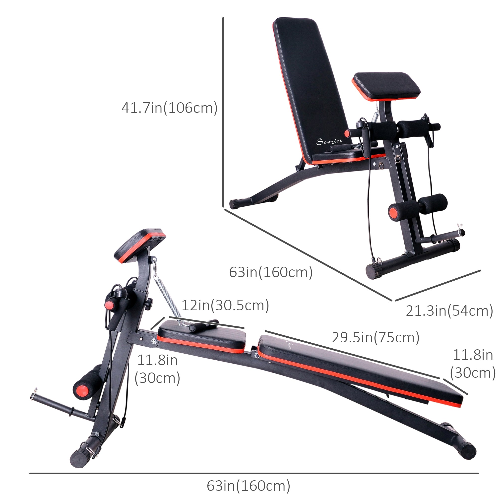 Foldable Press Bench Adjustable Dumbbell, Weight Training Bench Exercises Gym Chair, Black &; Red Weight Benches at Gallery Canada