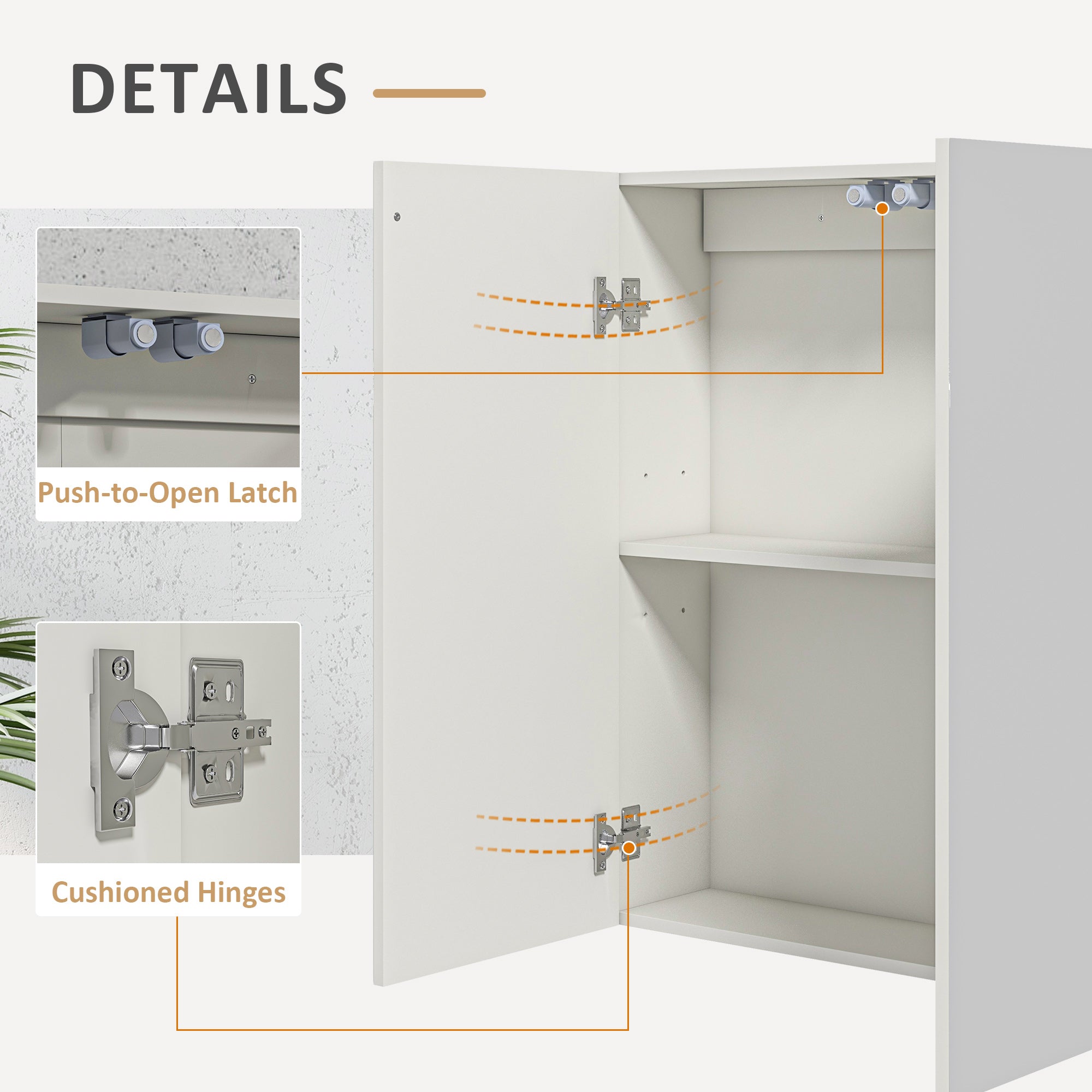 Wall Mounted Mirror Cabinet, Bathroom Medicine Cabinet with Mirror, 2 Doors, Adjustable Shelf and Soft Close Mechanism Mirror Medicine Cabinets   at Gallery Canada