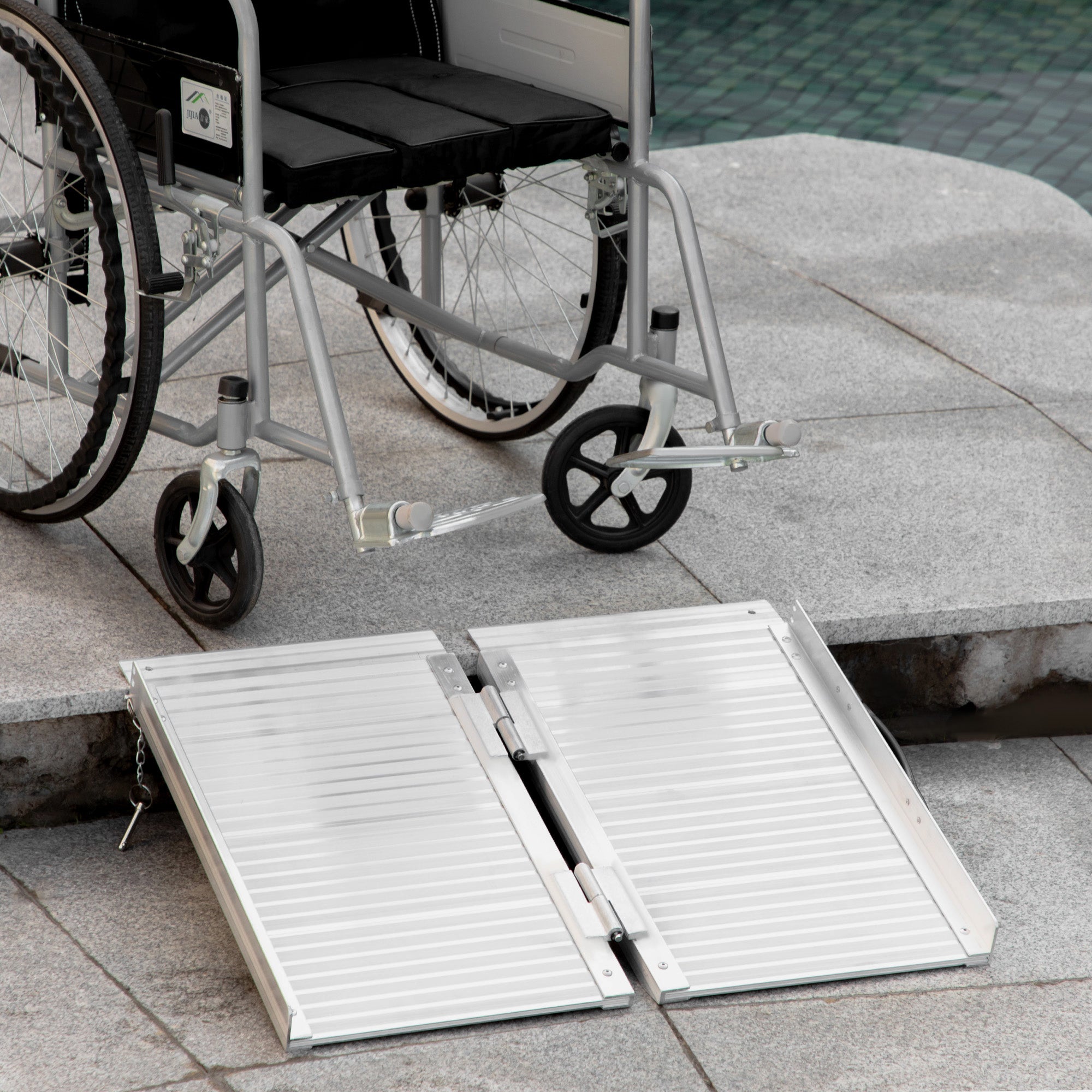 Textured Aluminum Folding Wheelchair Ramp, Portable Threshold Ramp 2', for Scooter Steps Home Stairs Doorways Knee Walker & Wheelchair Ramps at Gallery Canada