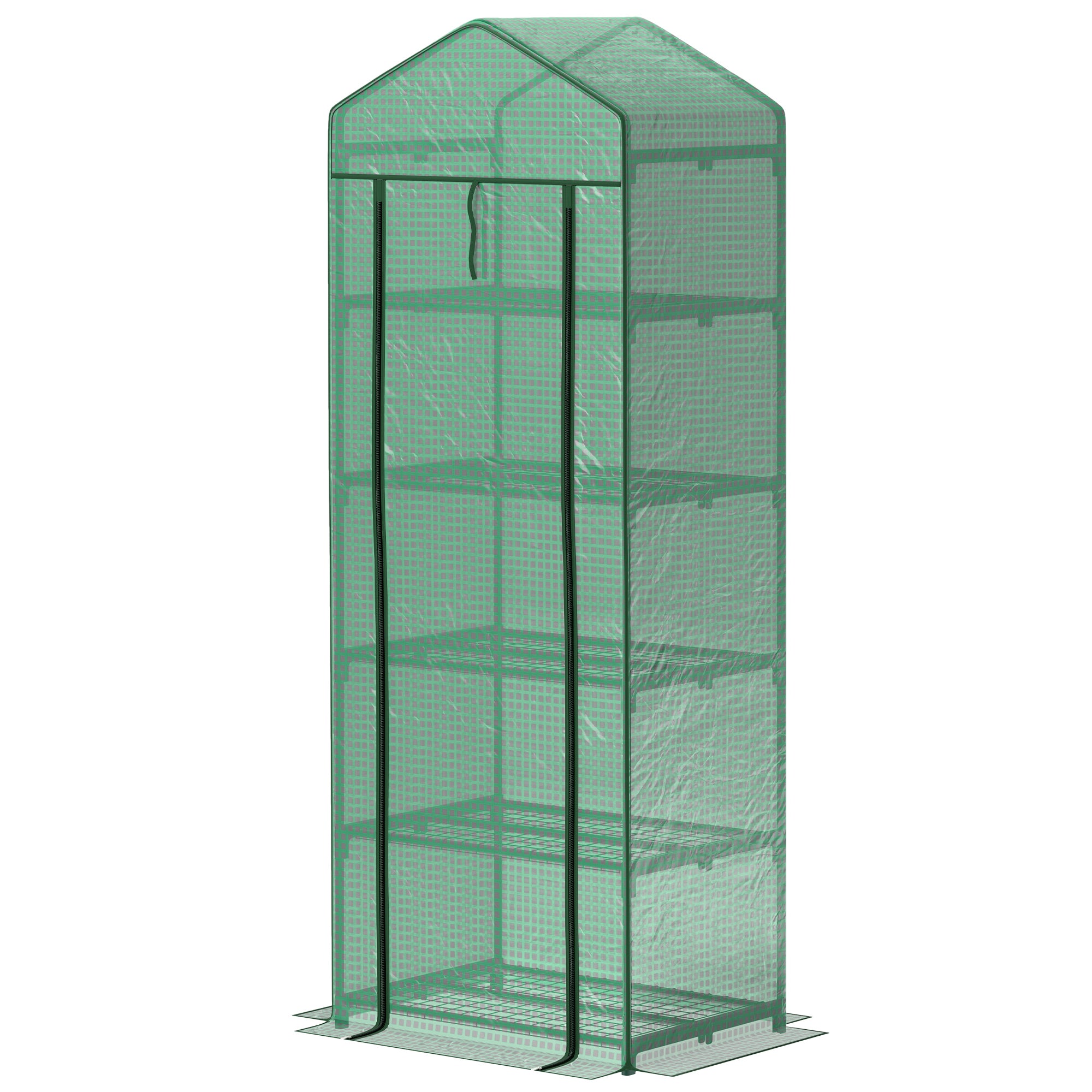 5 Tier Mini Greenhouse, Portable Outdoor Flower Stand with Shelf Clips, Indoor Greenhouse with Steel Frame, Transparent, 27.25