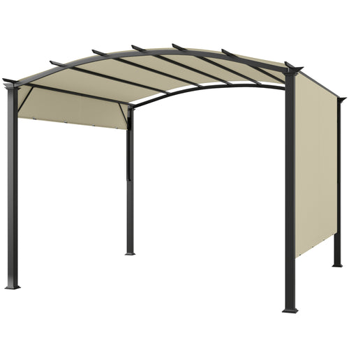 11' x 11' Retractable Pergola Canopy for Patio, Backyard, Beige