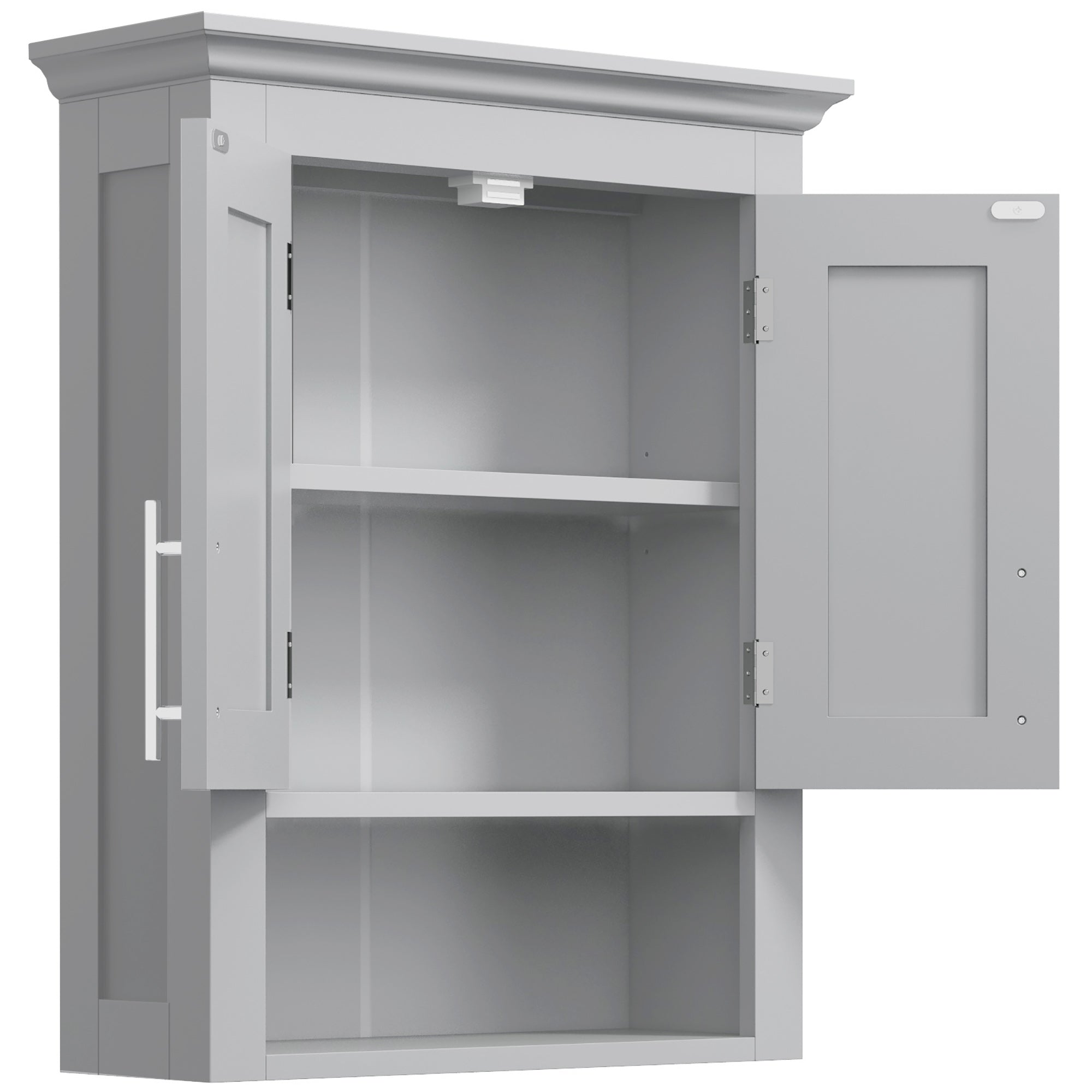 Bathroom Wall Cabinet, Medicine Cabinet, Toilet Storage Cabinet with Shelf for Living Room and Entryway, Grey Wall Mounted Cabinets at Gallery Canada