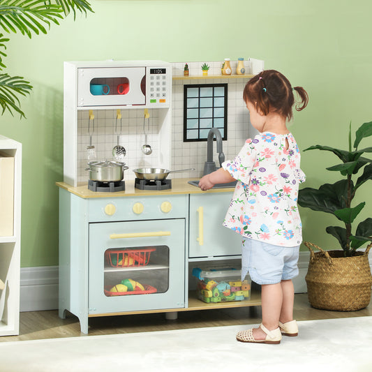 Pretend Play Kitchen, Kids Kitchen Playset with Stove Microwave Oven, Turning Knobs, Cooking Accessories Play Kitchen   at Gallery Canada