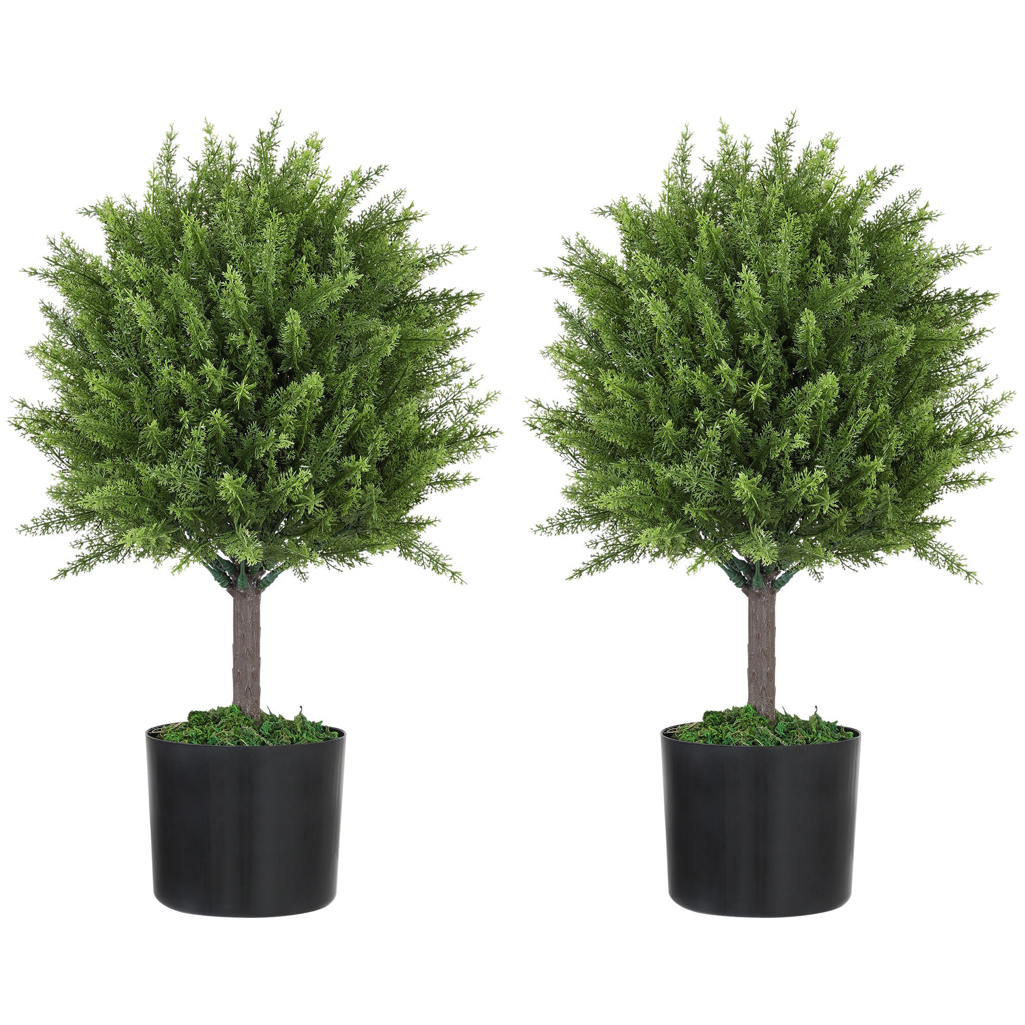 Set of 2 Decorative Artificial Plants, Cedar Topiary Trees in Pots, Fake Plants for Home Indoor outdoor Decor, Green Artificial Trees at Gallery Canada