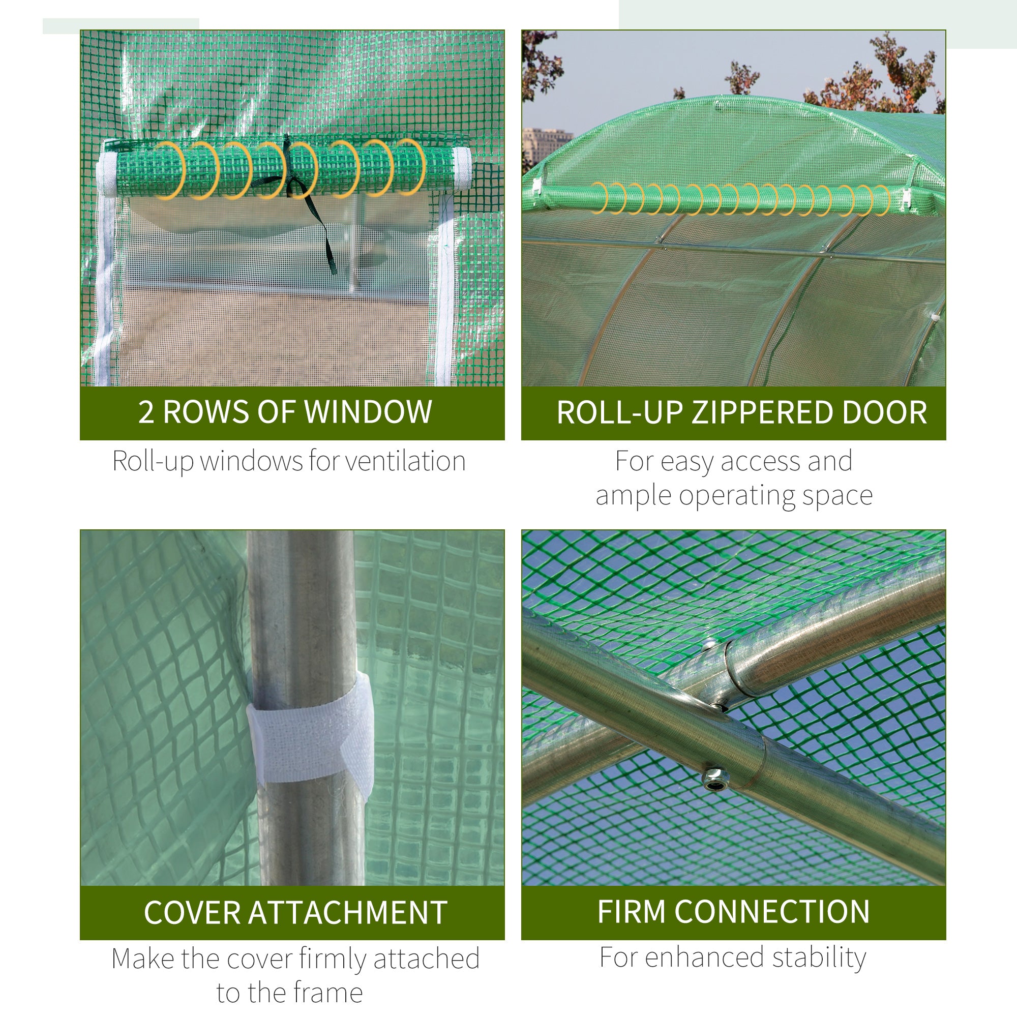 10' x 10' x 6.5' Walk-in Tunnel Greenhouse with High-Quality Transparent PE Cover, Zipper Doors, &; Windows Walk In Greenhouses at Gallery Canada