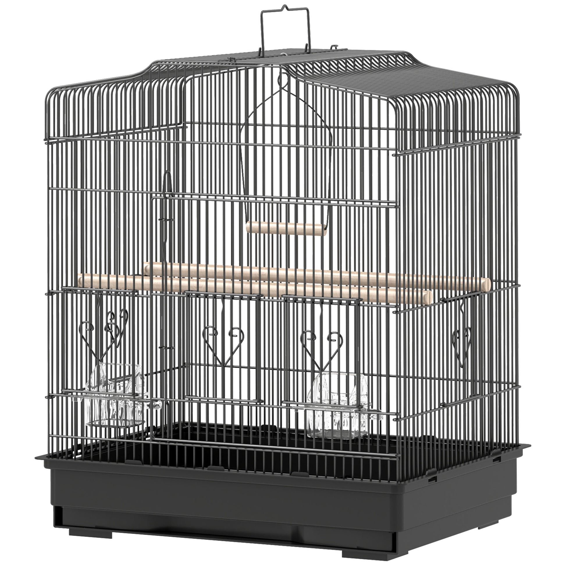 23" Bird Cage, Finches Canaries, Parrot Cage with Doors Perches, 2 Feeder Pet Supplies, Black Bird Cages at Gallery Canada