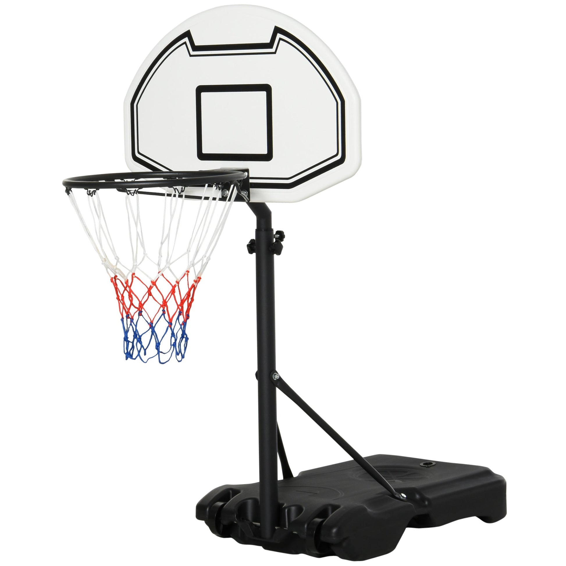 51"-64" Height Adjustable Basketball System Poolside Hoop Stand Portable with Wheels Basketball   at Gallery Canada