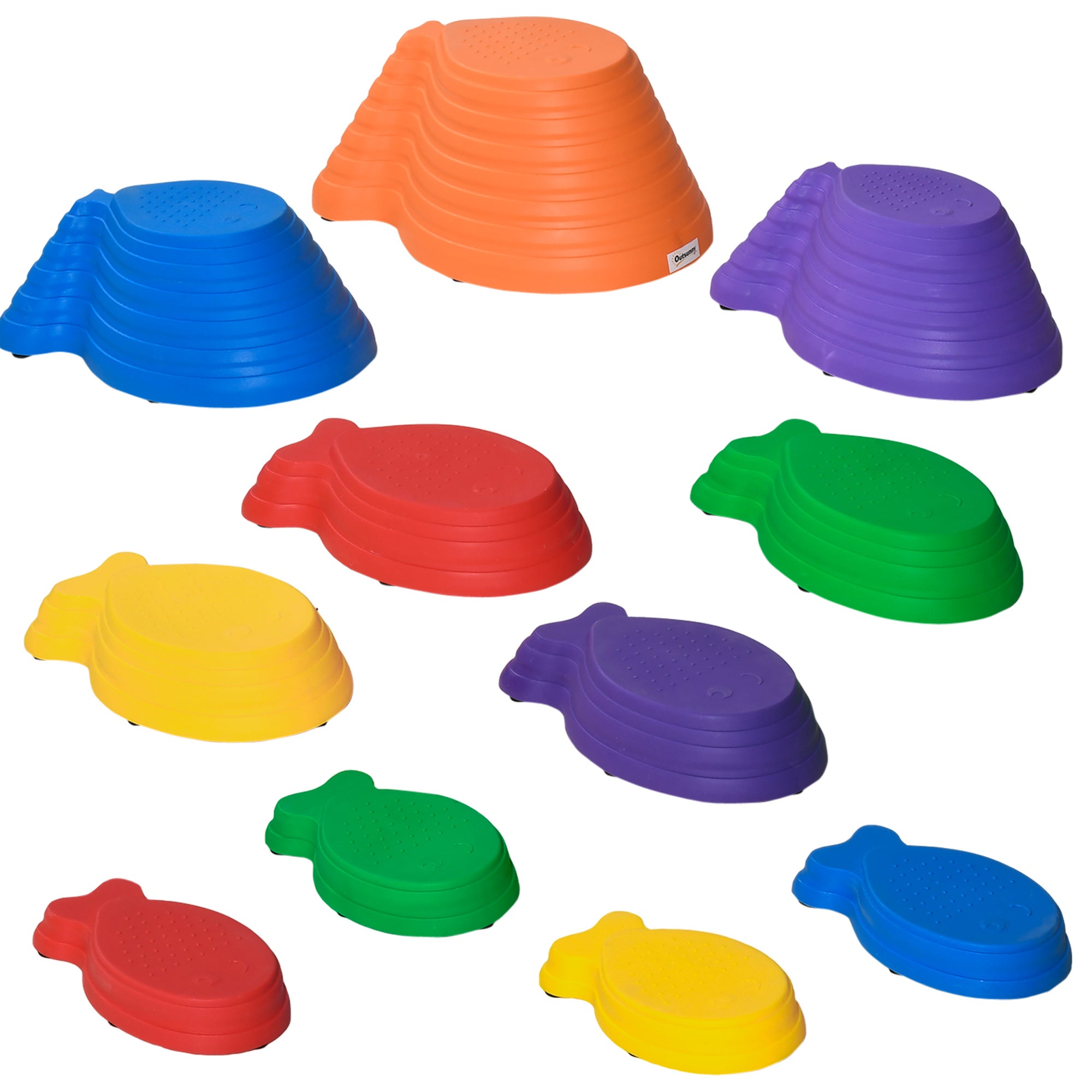 11pcs Balance Stepping Stones for Kids, Fish Style Non-slip Obstacle Course, Larger Size Stackable Balance Blocks Indoor Outdoor Gym Sets & Swings at Gallery Canada