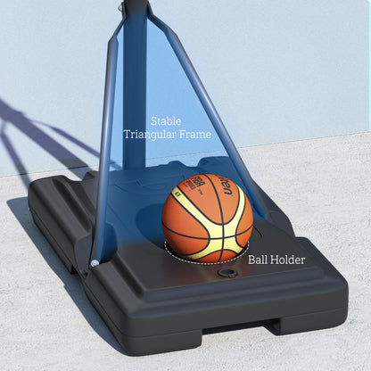 7.7-10ft Portable Basketball Hoop, Basketball Goal with Free Weight, Wheels, 43" Backboard and Fillable Base Basketball   at Gallery Canada