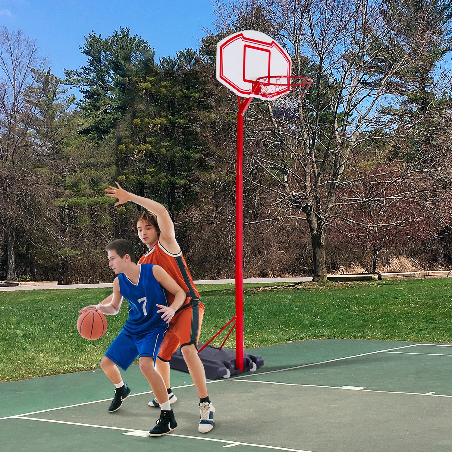 Portable Basketball Hoop System Stand 6.9'-8.5' Adjustable for Kids Youth Adults Indoor&; Outdoor Play Basketball   at Gallery Canada