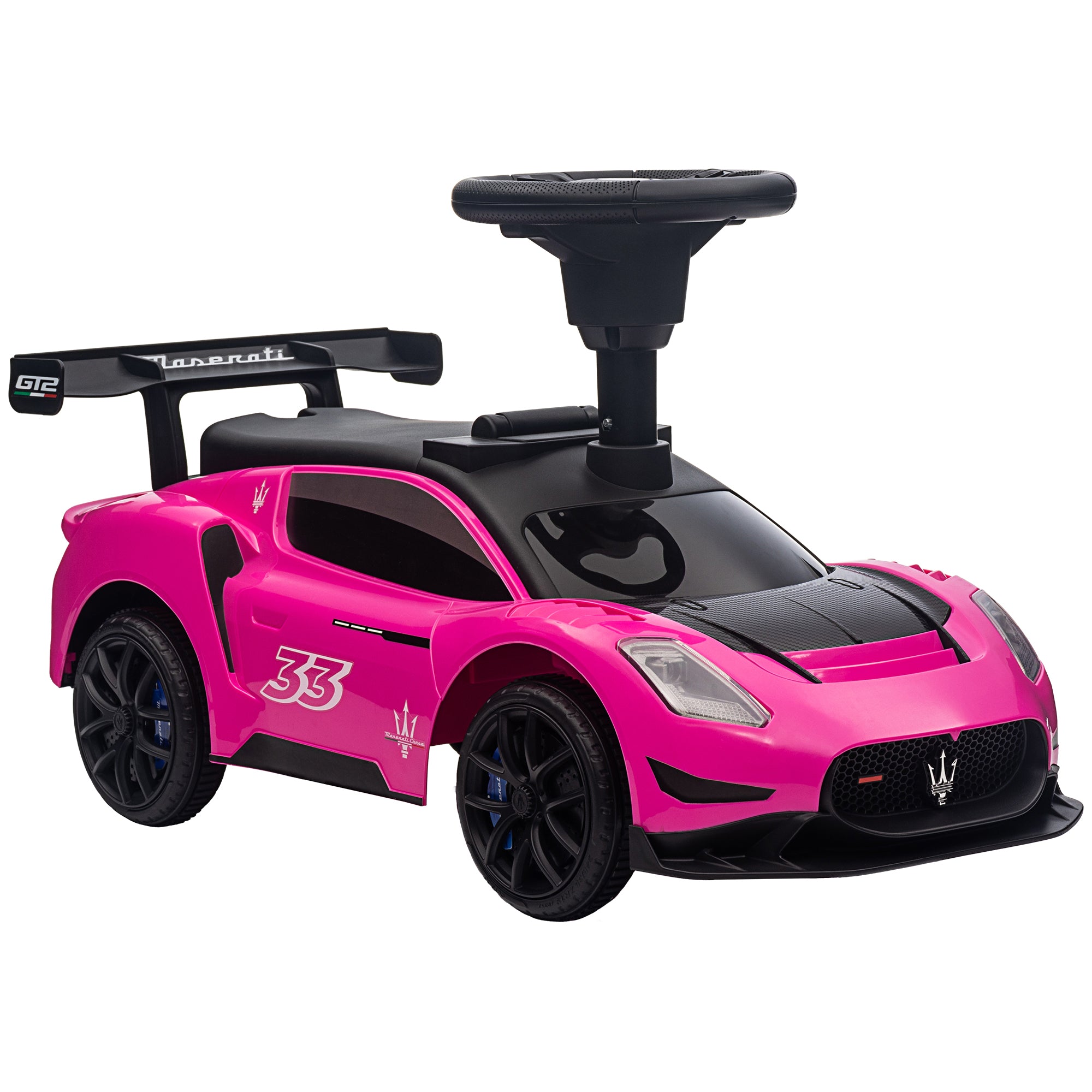 Licensed Maserati GT2 Baby Sliding Car with Storage, Music, Horn, Foot to Floor Toddler Car for 18-60 Months, Pink Push Cars for Toddlers   at Gallery Canada