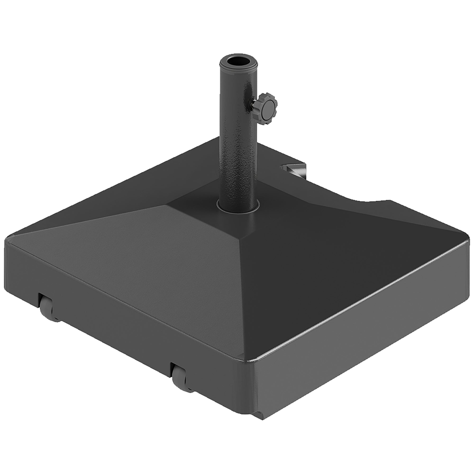 Patio Umbrella Base with Wheels Handle, Heavy Duty Outdoor Umbrella Stand Base, Filled Up to 73lbs with Stand or 57lbs with Water for Garden, Poolside, Black Umbrella Bases Black at Gallery Canada