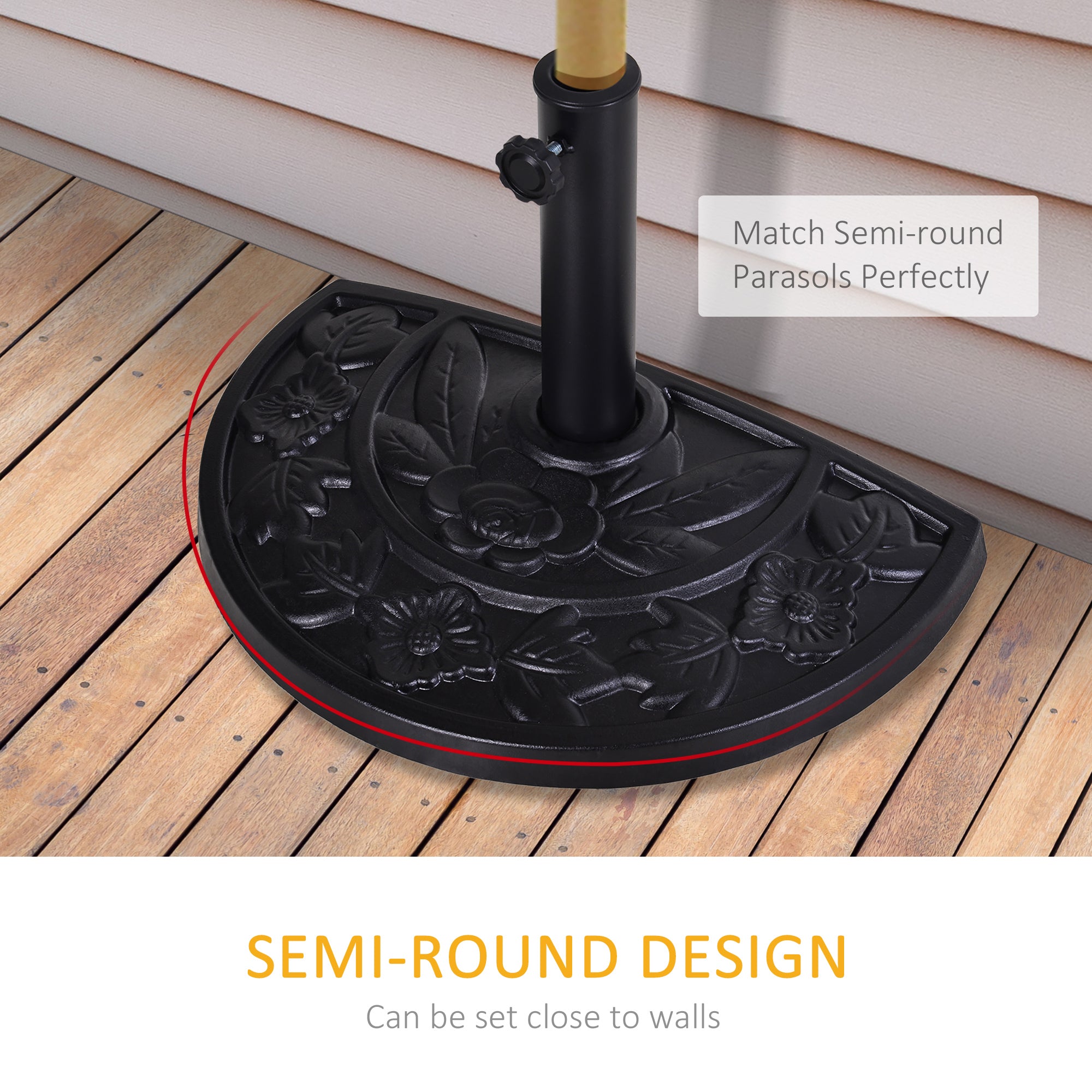 20 lbs Half Round Patio Umbrella Base 20