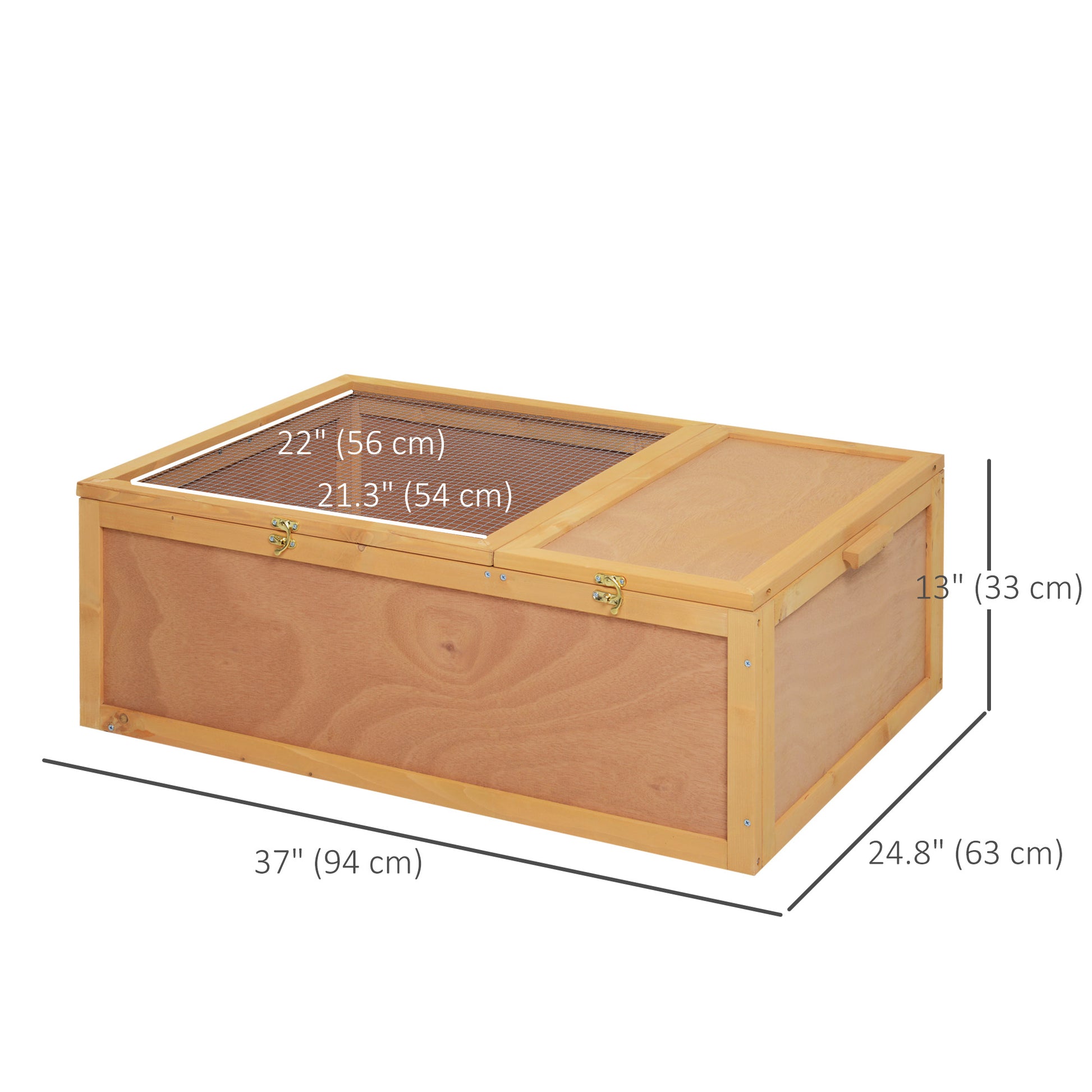 Wooden Tortoise Enclosure with Two Room Design, for Indoor Use, 37" x 25" x 13", Nature Wood Houses & Habitats   at Gallery Canada