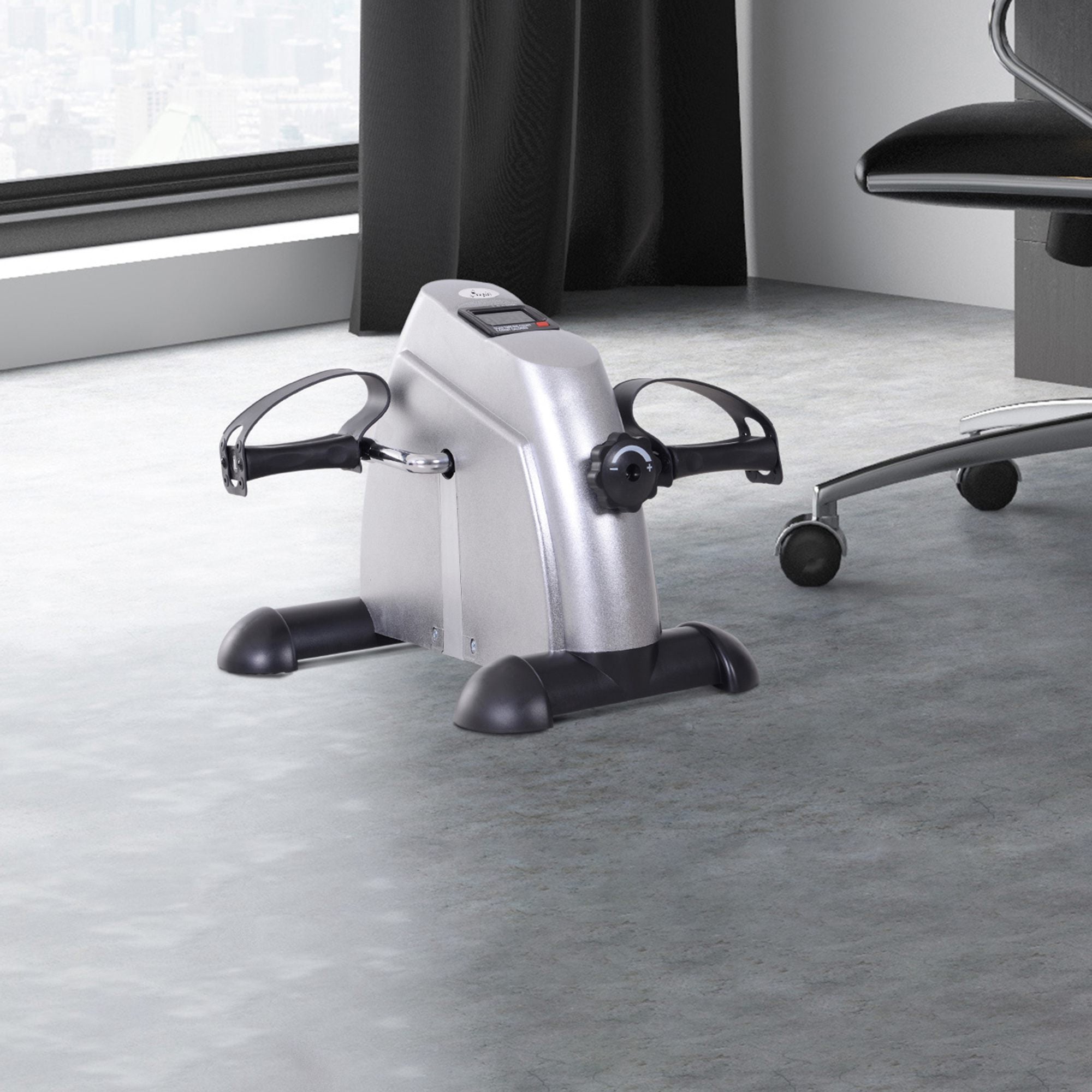 Portable Mini Pedal Exercise Bike Indoor Cycle Fitness Arm Leg w/ LCD Display, Silver Exercise & Stationary Bikes at Gallery Canada