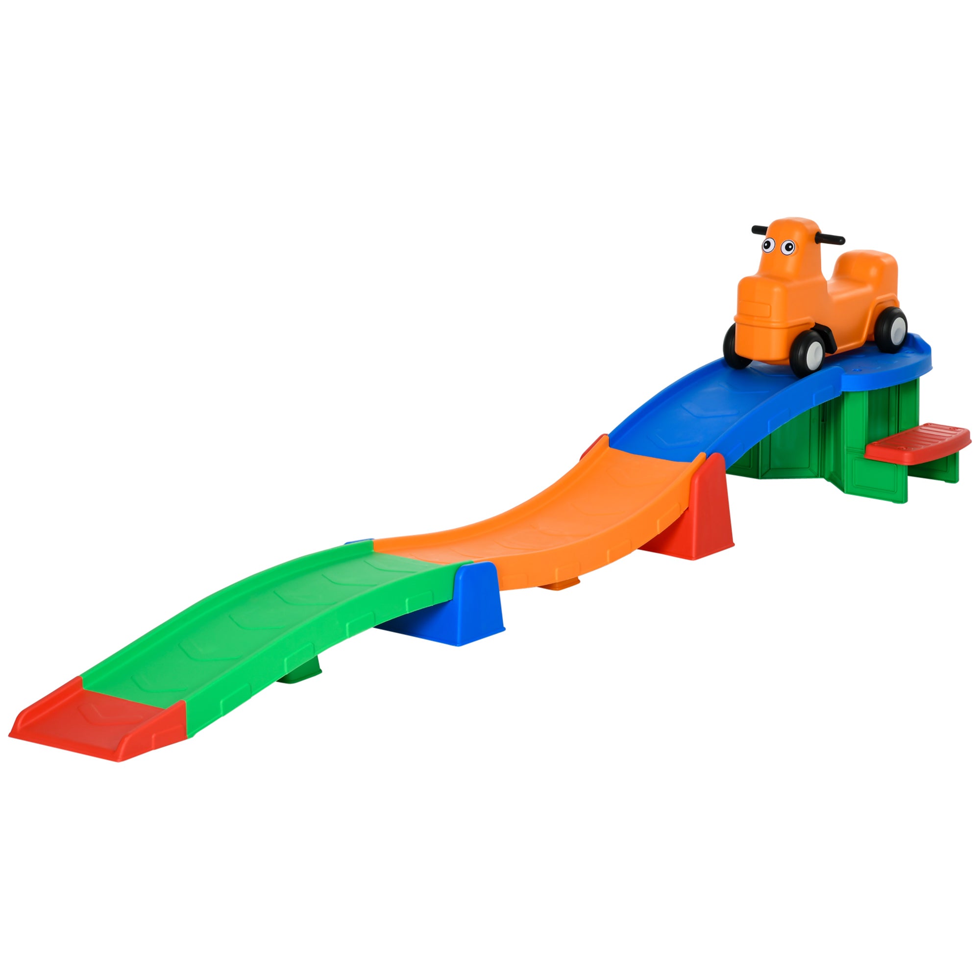 9.8 ft Up and Down Roller Coaster for Kids, Thrill 4 Pieces Toddler Roller Coaster Ride on Toy with Side Steps, Sliding Car with Handles, for 2-5 Years Old Push Cars for Toddlers at Gallery Canada